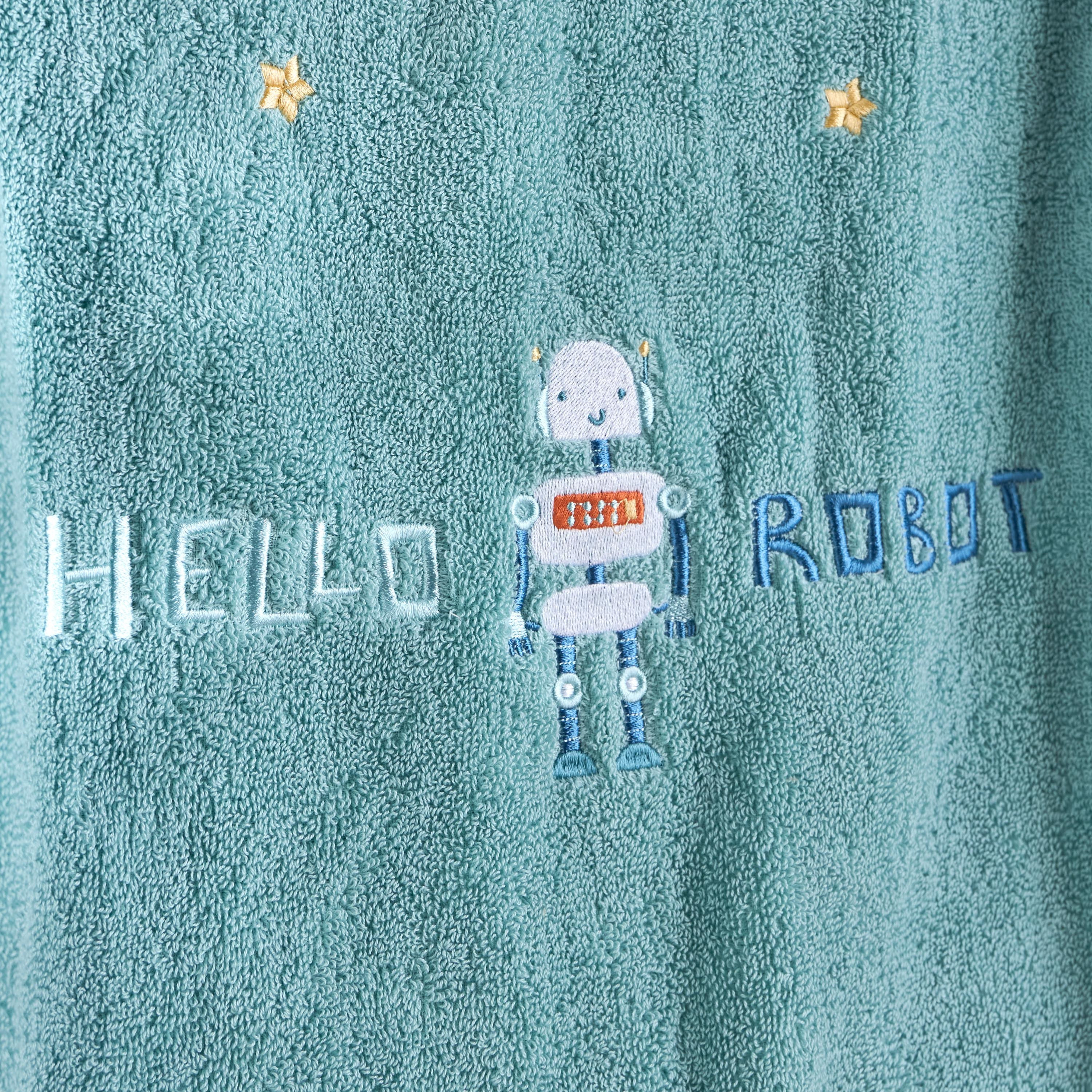 منشفة استحمام قطن بتصميم روبوت - 70x140 سم-baby-bathandcare-towels-image-2