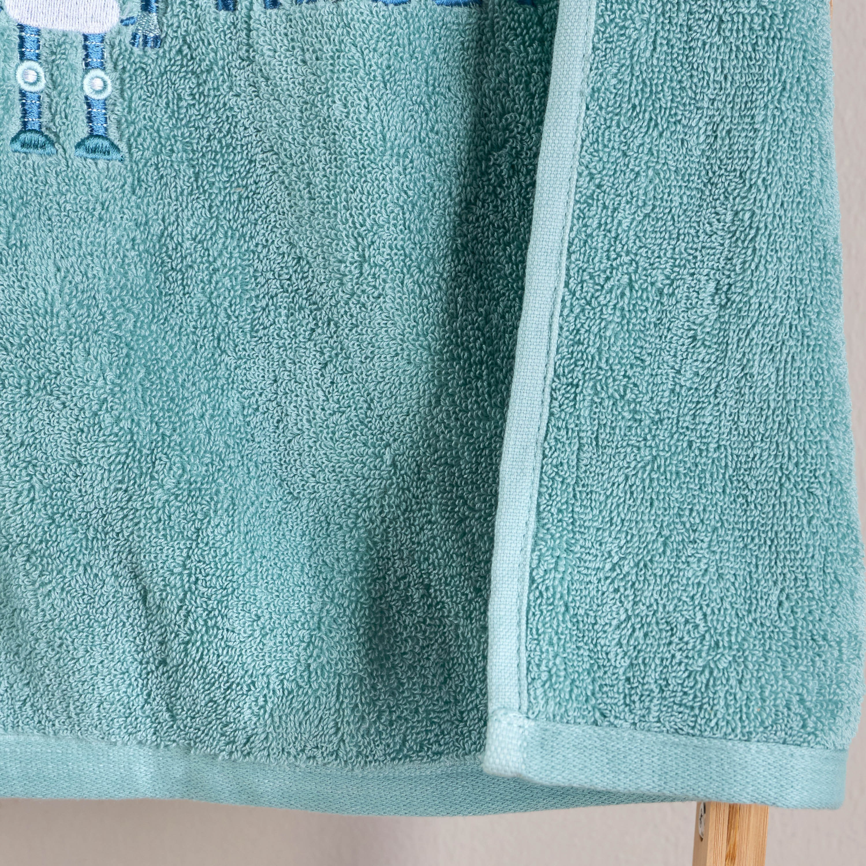 منشفة استحمام قطن بتصميم روبوت - 70x140 سم-baby-bathandcare-towels-image-3