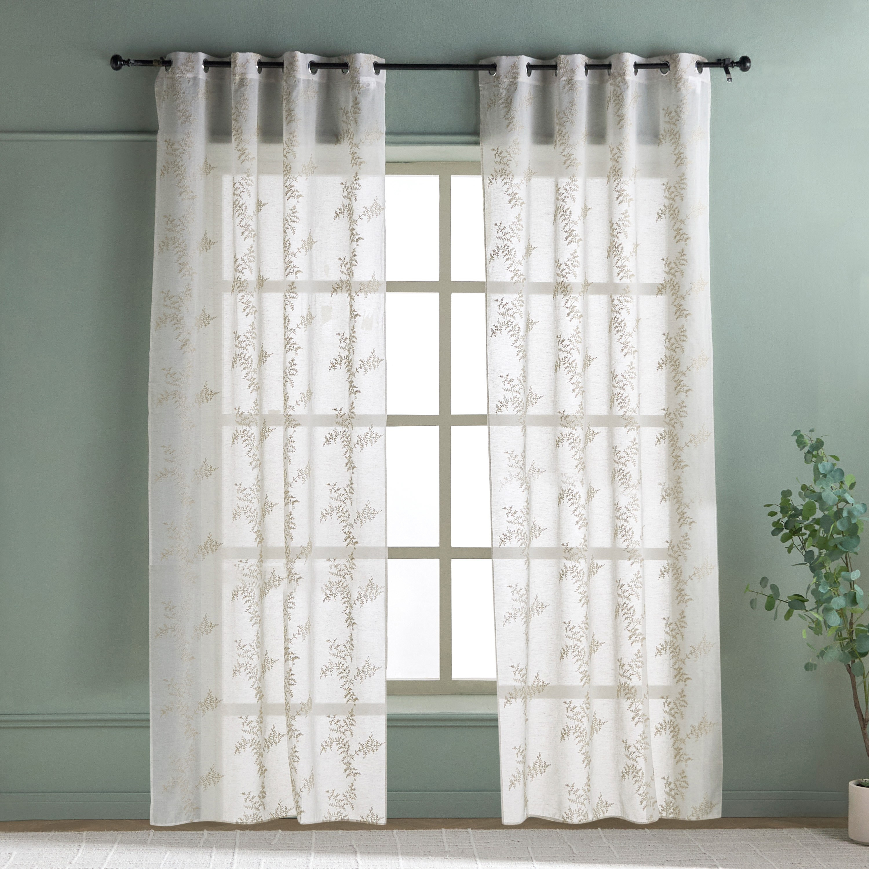 Fiora 2-Piece Sheer Curtain Set - 140x240 cm-household-windows-curtains-image-1
