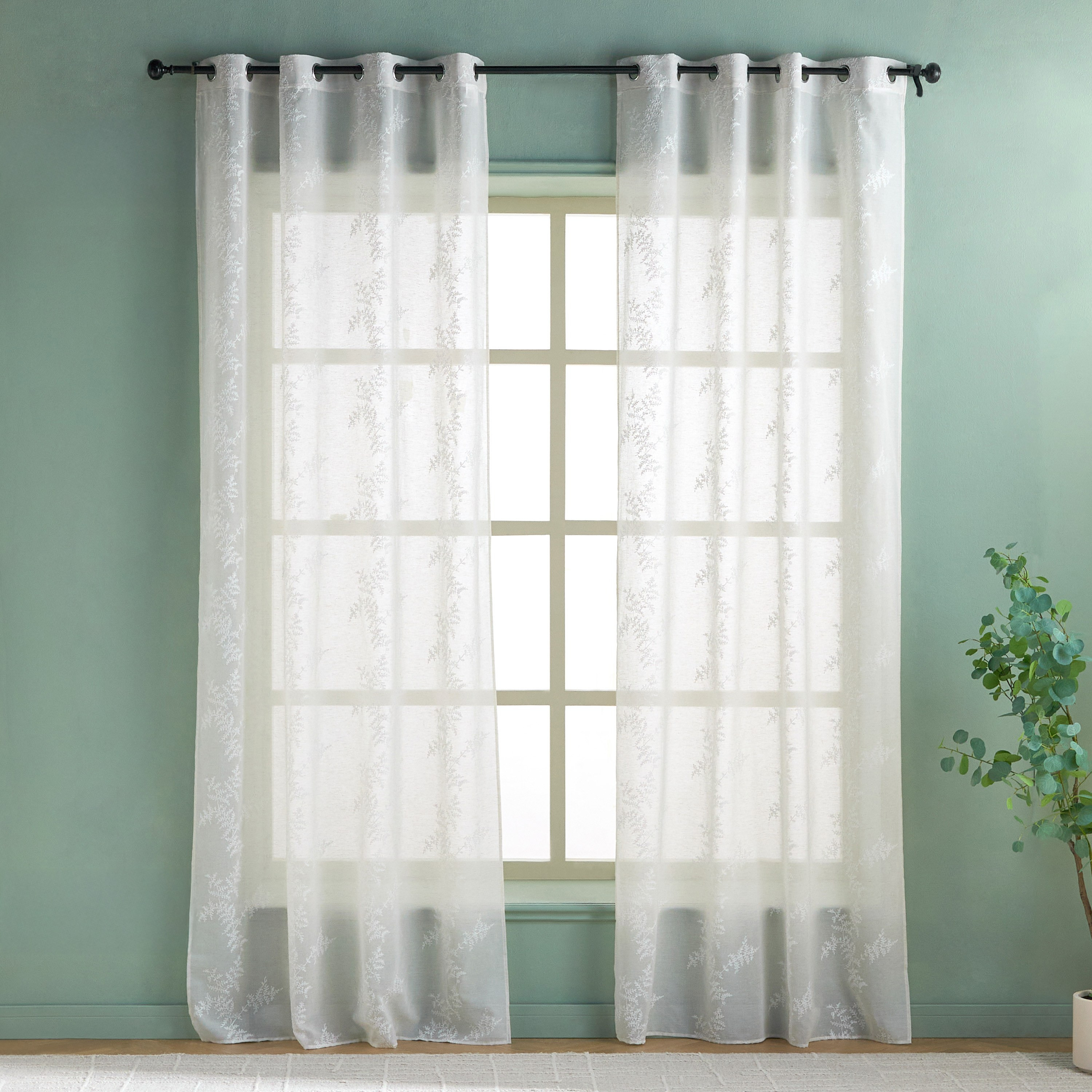 Fiora 2-Piece Sheer Curtain Set - 140x240 cm-household-windows-curtains-image-1