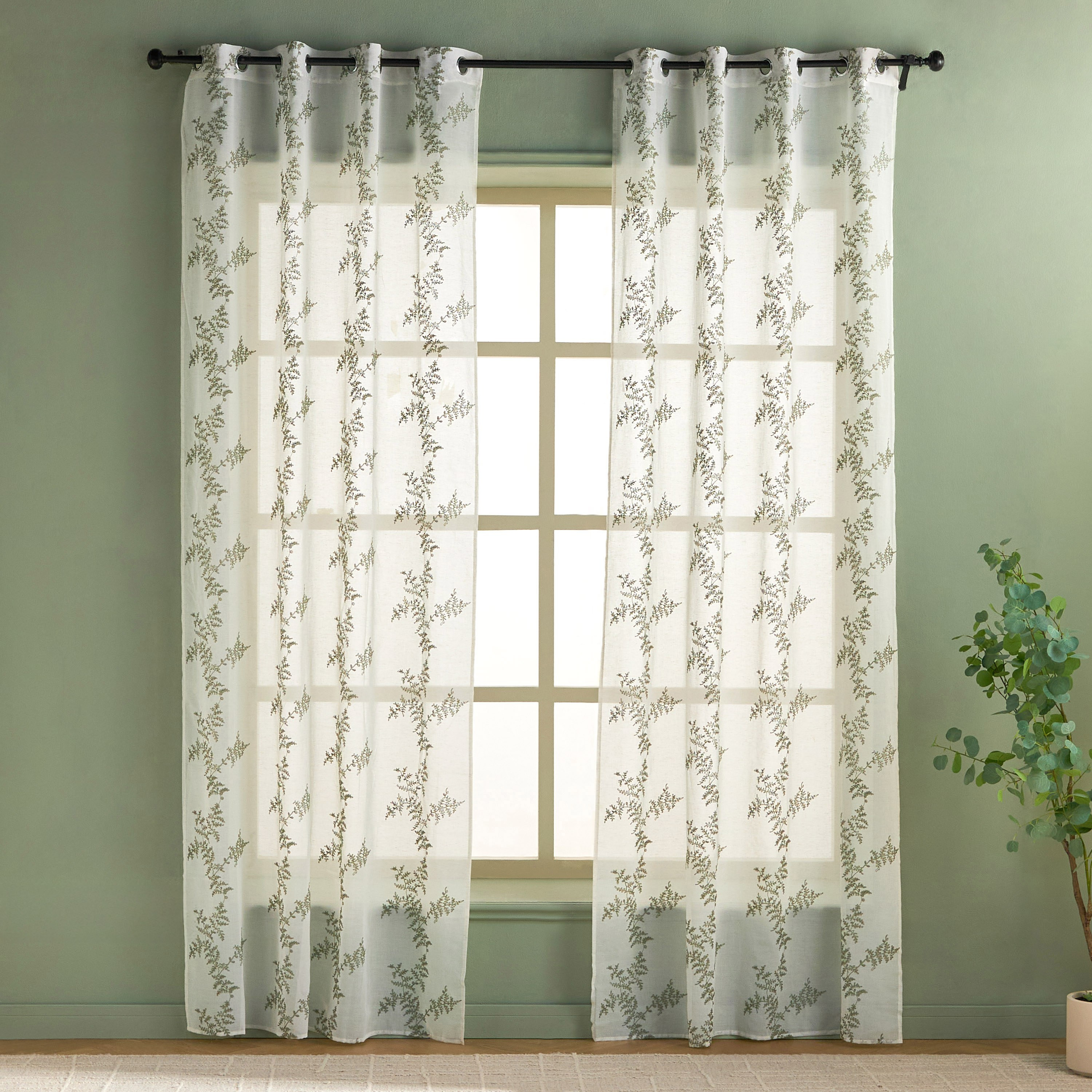 Fiora 2-Piece Sheer Curtain Set - 140x300 cm-household-windows-curtains-image-1
