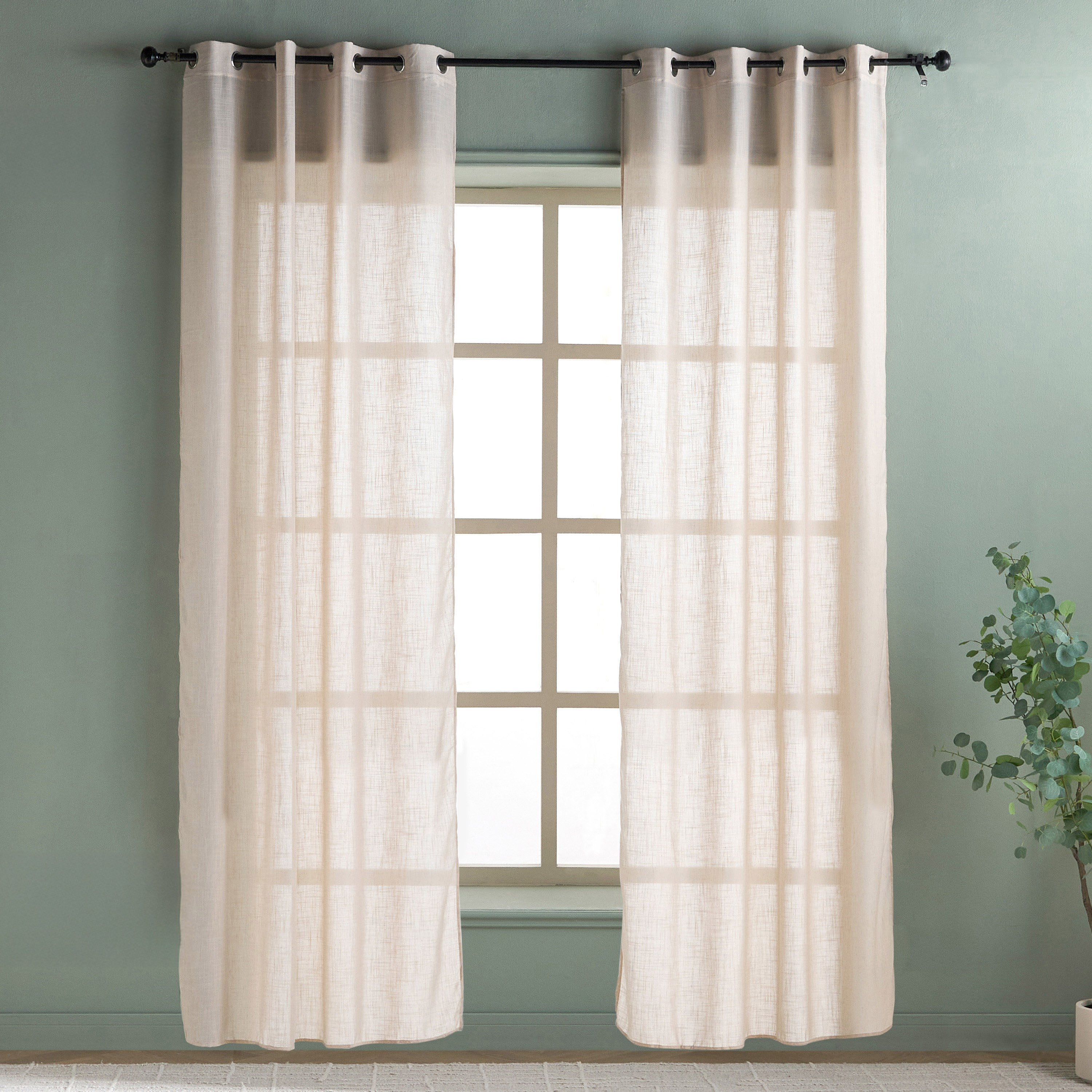 طقم ستائر شفافة قطعتين - إيثيريس - 140x240 سم-household-windows-curtains-image-1