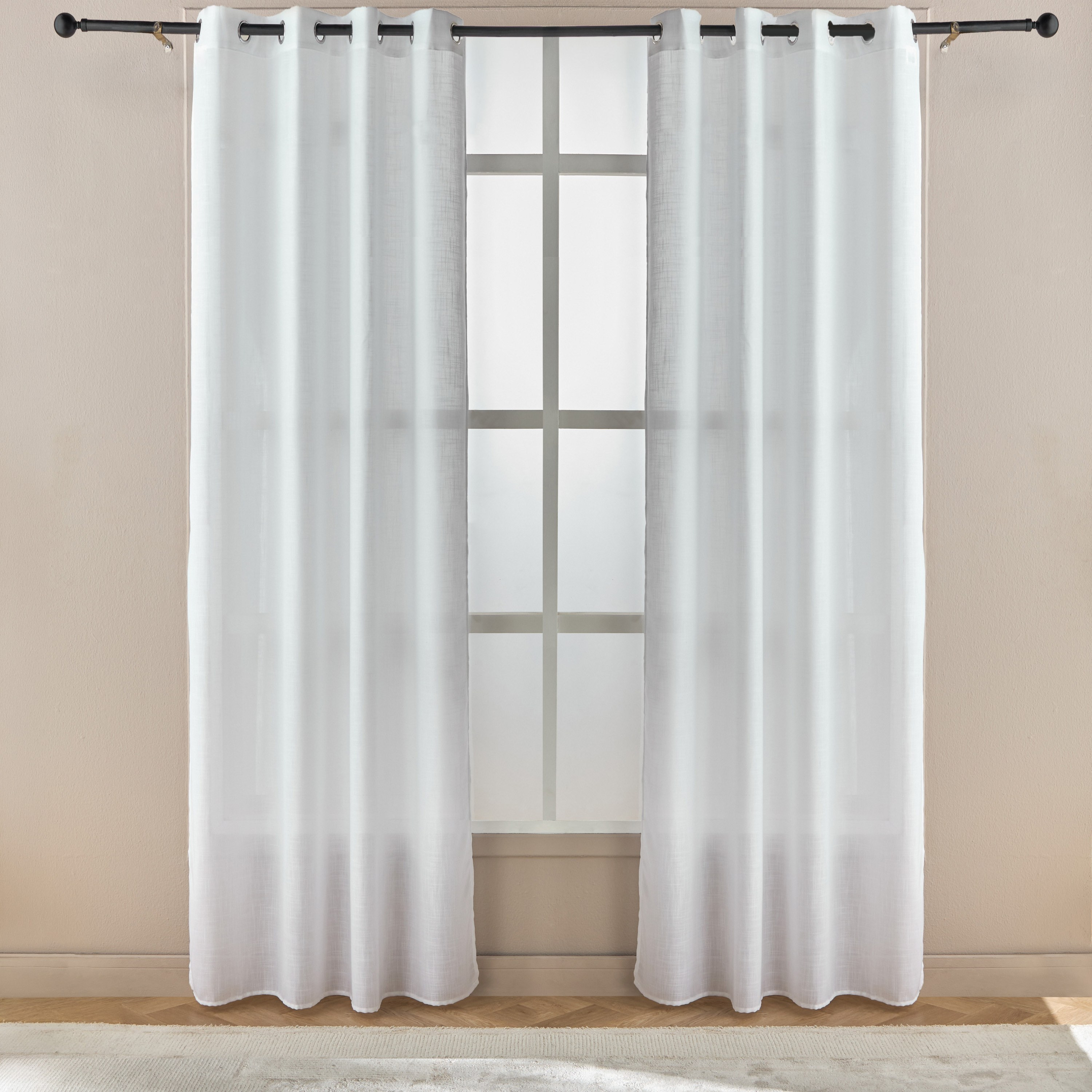 طقم ستائر شفافة قطعتين - إيثيريس - 140x240 سم-household-windows-curtains-image-1