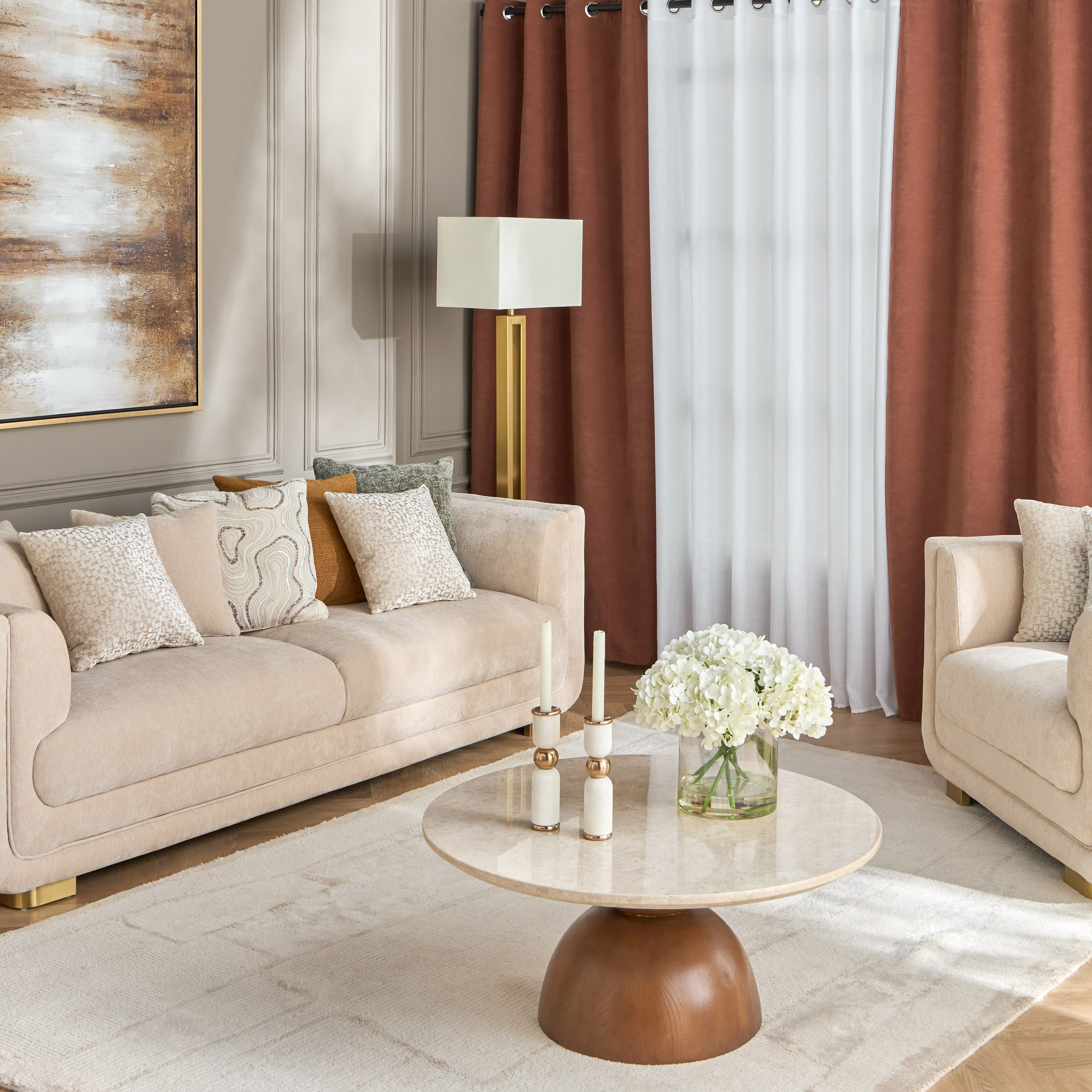 طقم ستائر شفافة قطعتين - إيثيريس - 140x240 سم-household-windows-curtains-image-5