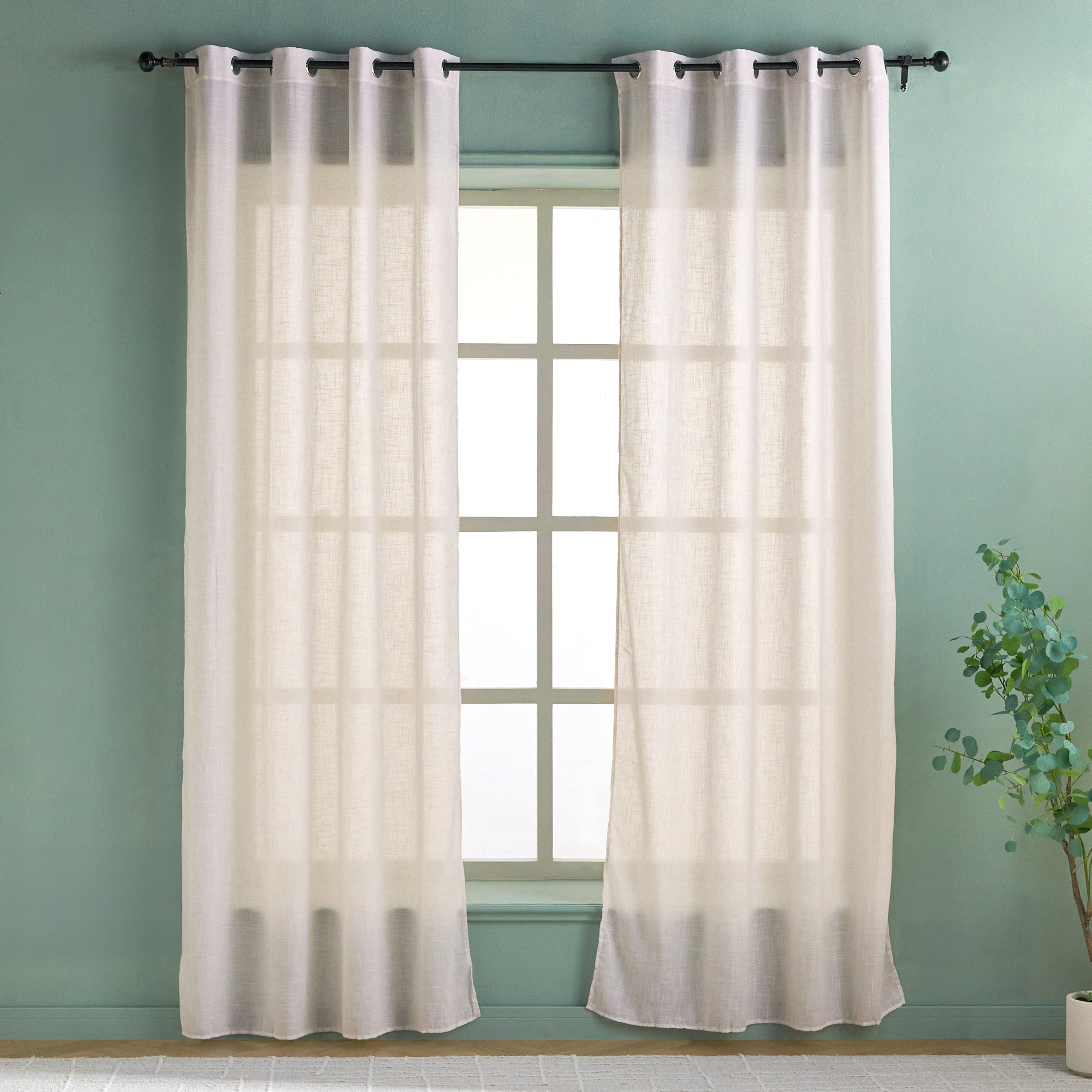 طقم ستائر شفافة قطعتين - إيثيريس - 140x300 سم-household-windows-curtains-image-1