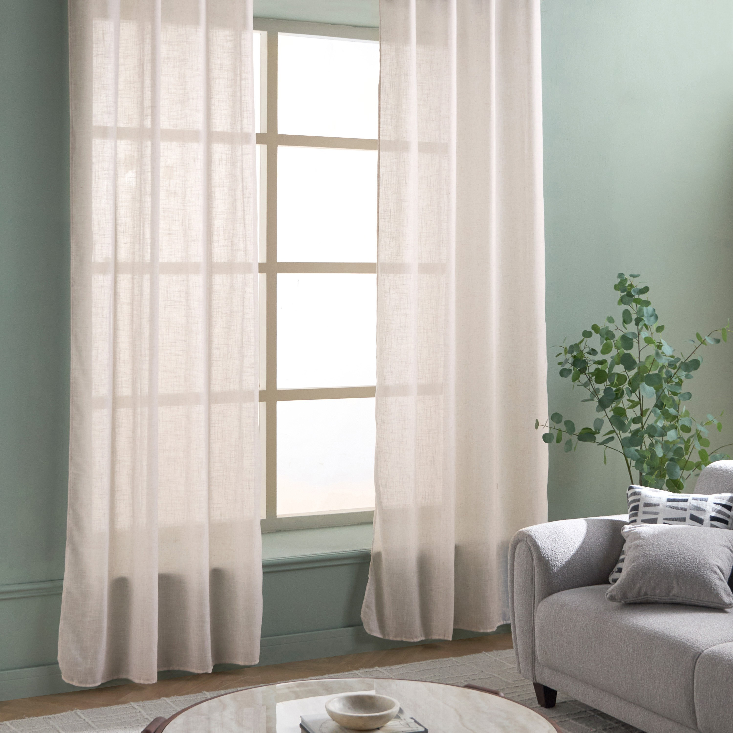 طقم ستائر شفافة قطعتين - إيثيريس - 140x300 سم-household-windows-curtains-image-2