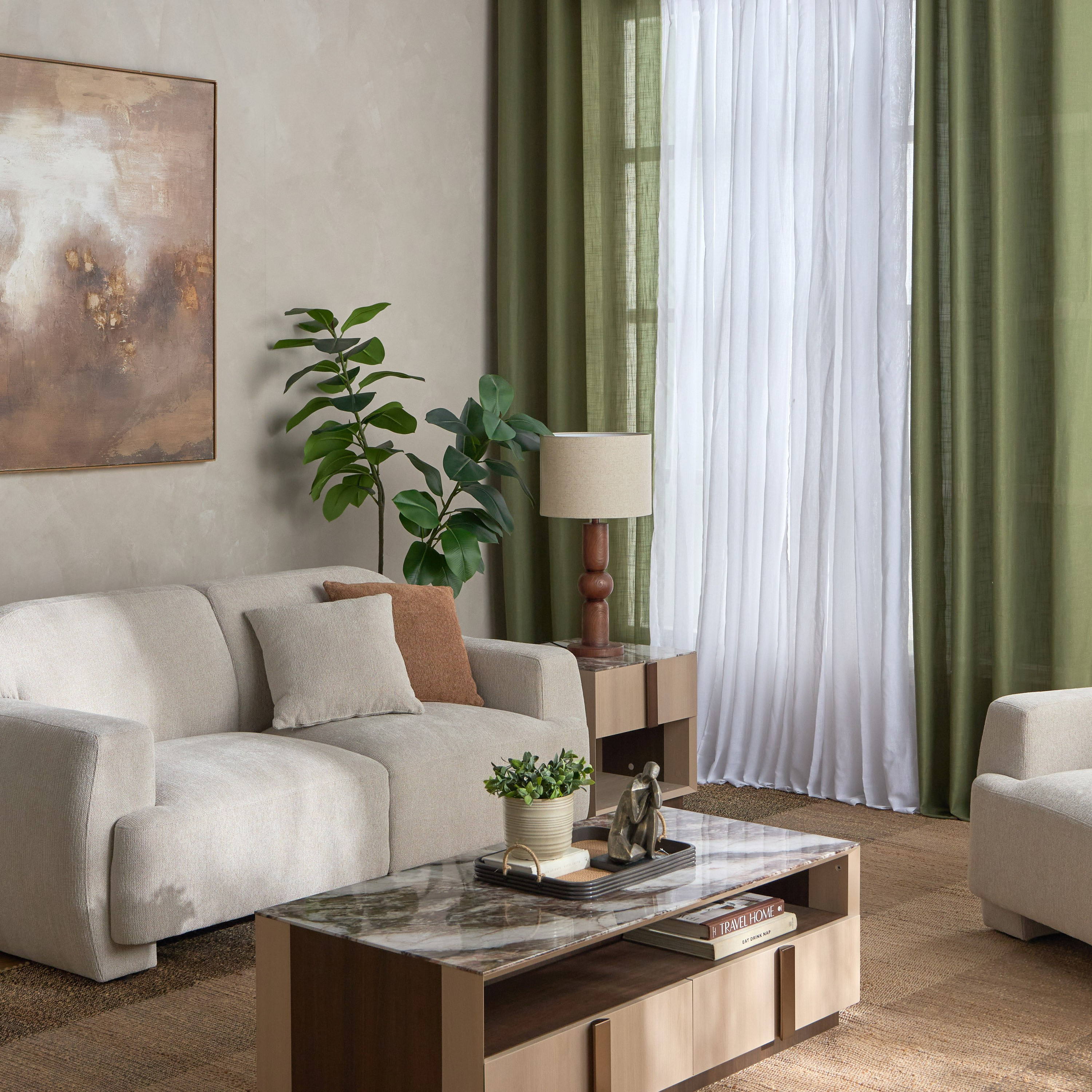 طقم ستائر شفافة قطعتين - إيثيريس - 140x300 سم-household-windows-curtains-image-5
