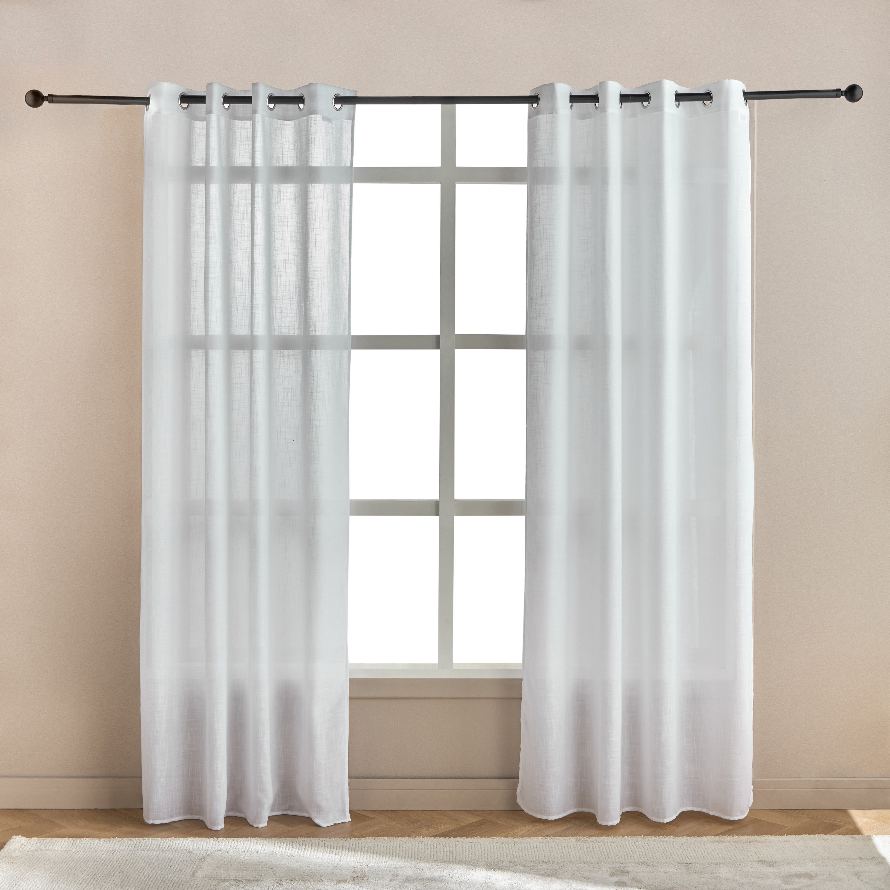طقم ستائر شفافة قطعتين - إيثيريس - 140x300 سم-household-windows-curtains-image-1