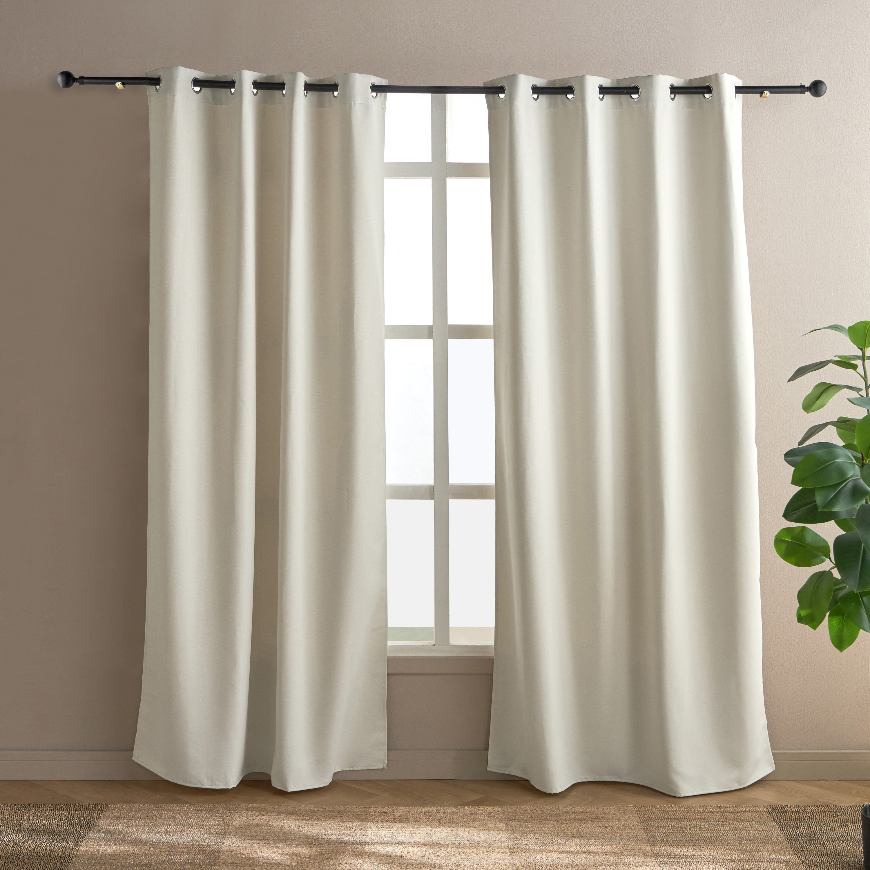 طقم ستائر تعتيم قطعتين - أنجلينا - 135x240 سم-household-windows-curtains-image-1