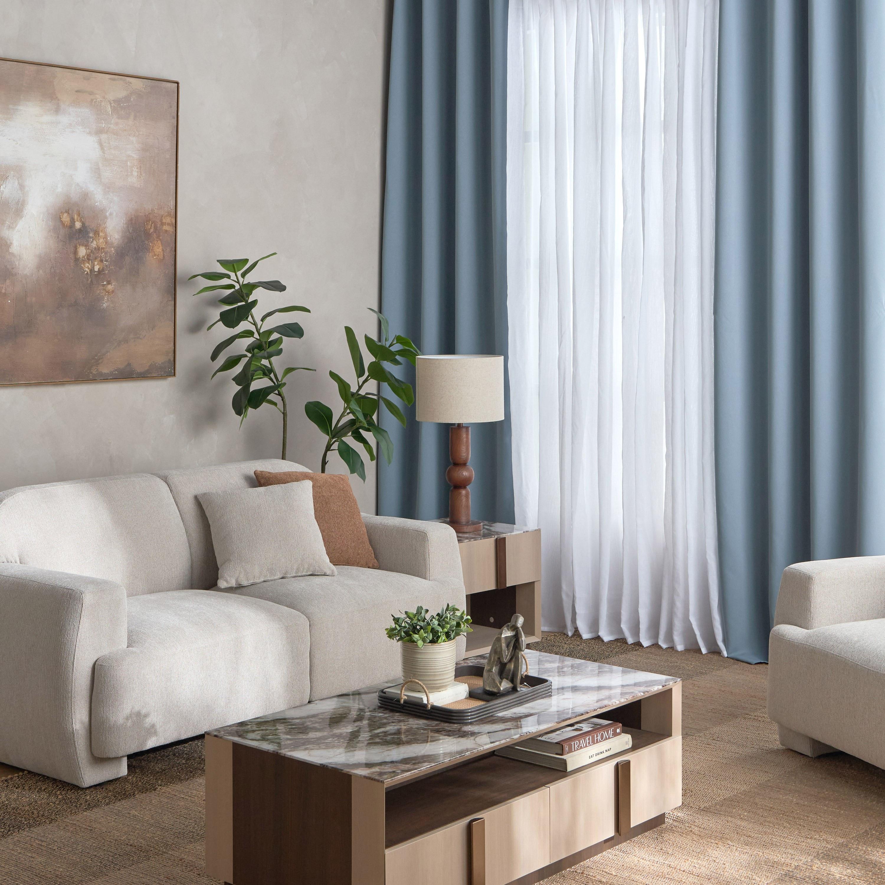 طقم ستائر تعتيم قطعتين - أنجلينا - 135x240 سم-household-windows-curtains-image-5