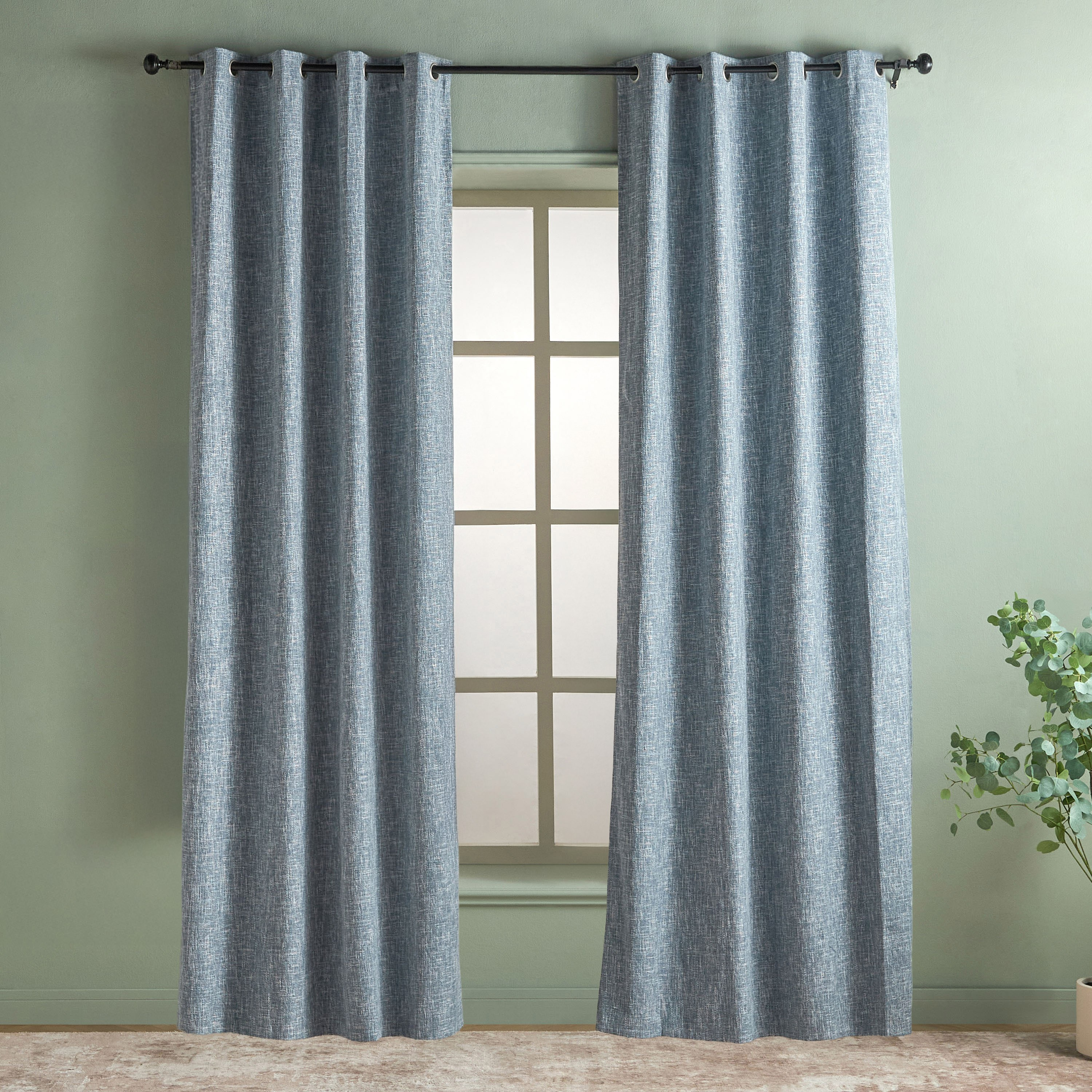 طقم ستائر تعتيم قطعتين - درو - 135x300 سم-household-windows-curtains-image-1