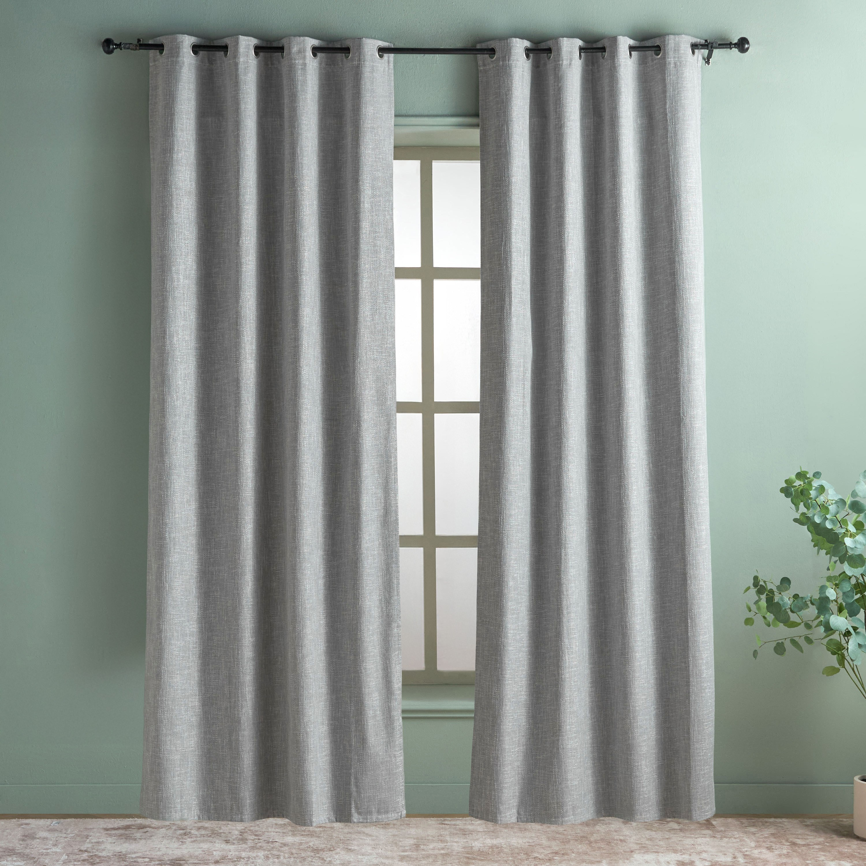 طقم ستائر تعتيم قطعتين - درو - 135x300 سم-household-windows-curtains-image-1