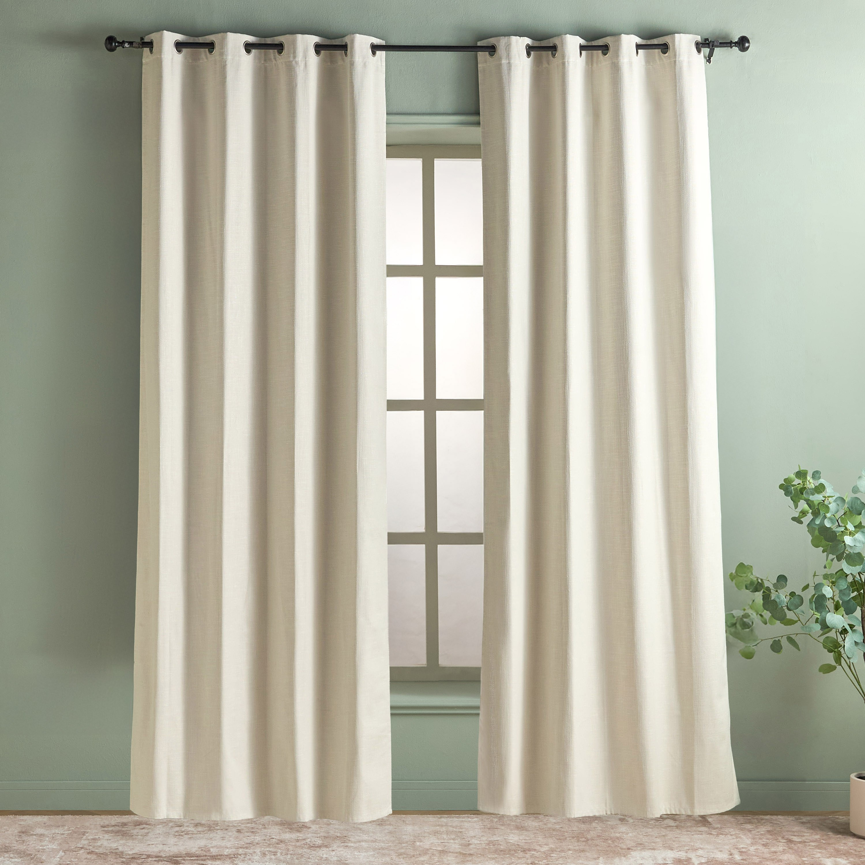 طقم ستائر تعتيم قطعتين - درو - 135x240 سم-household-windows-curtains-image-1