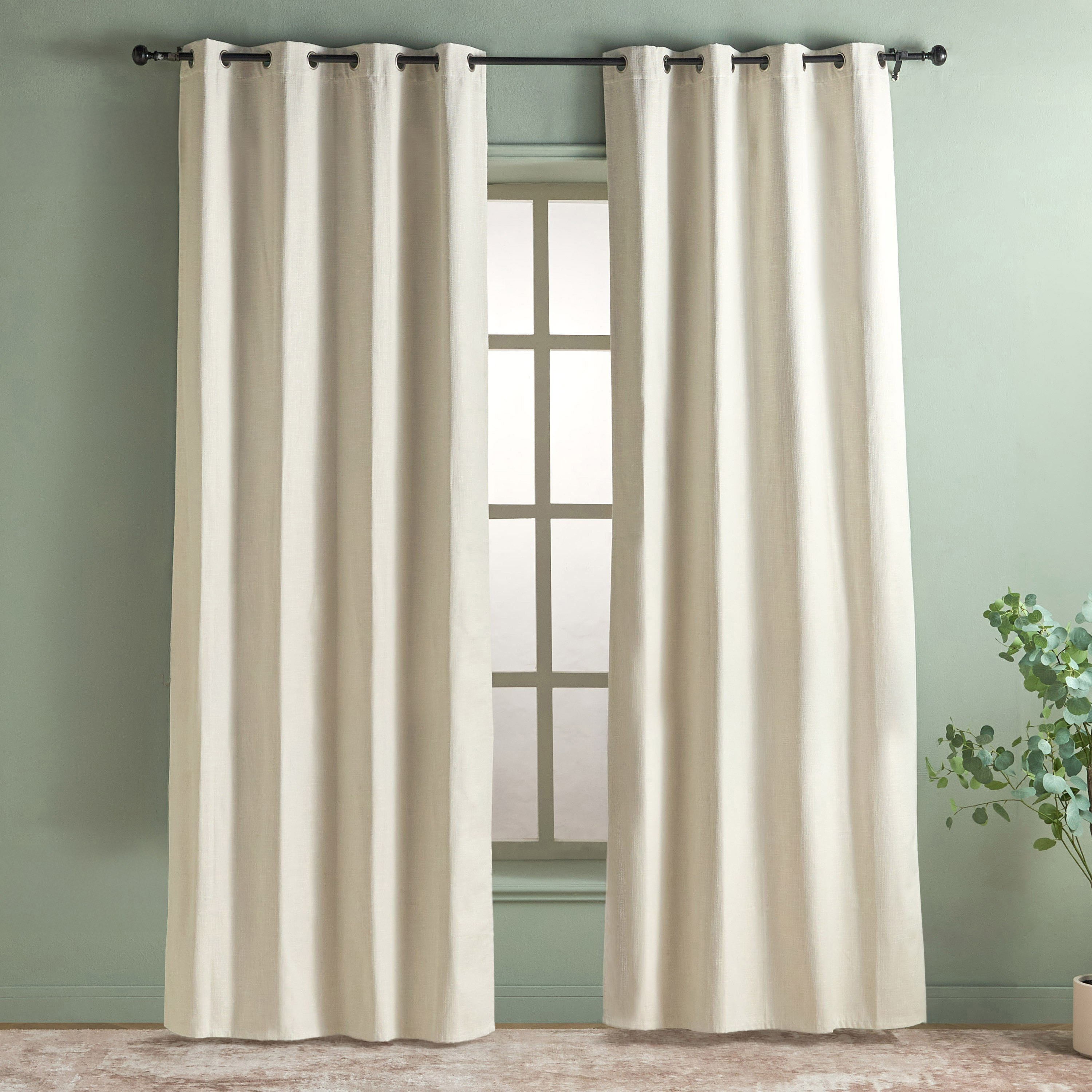 طقم ستائر تعتيم قطعتين - درو - 135x300 سم-household-windows-curtains-image-1