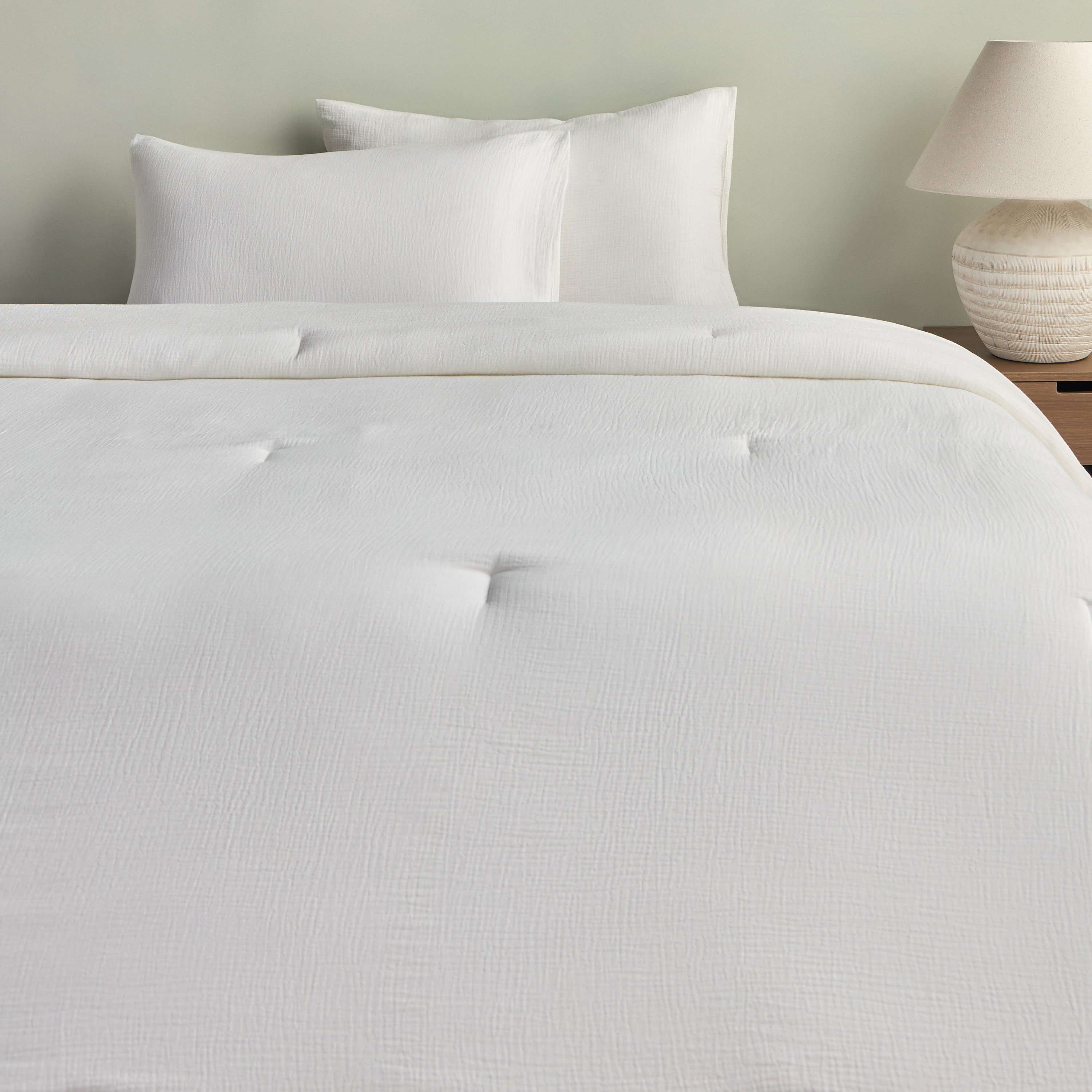 Airsoft Crinkled Muslin Summer 3-Piece Full Comforter Set - 160x200 cm-household-bedding-comfortersandbedspreads-comforters-image-2