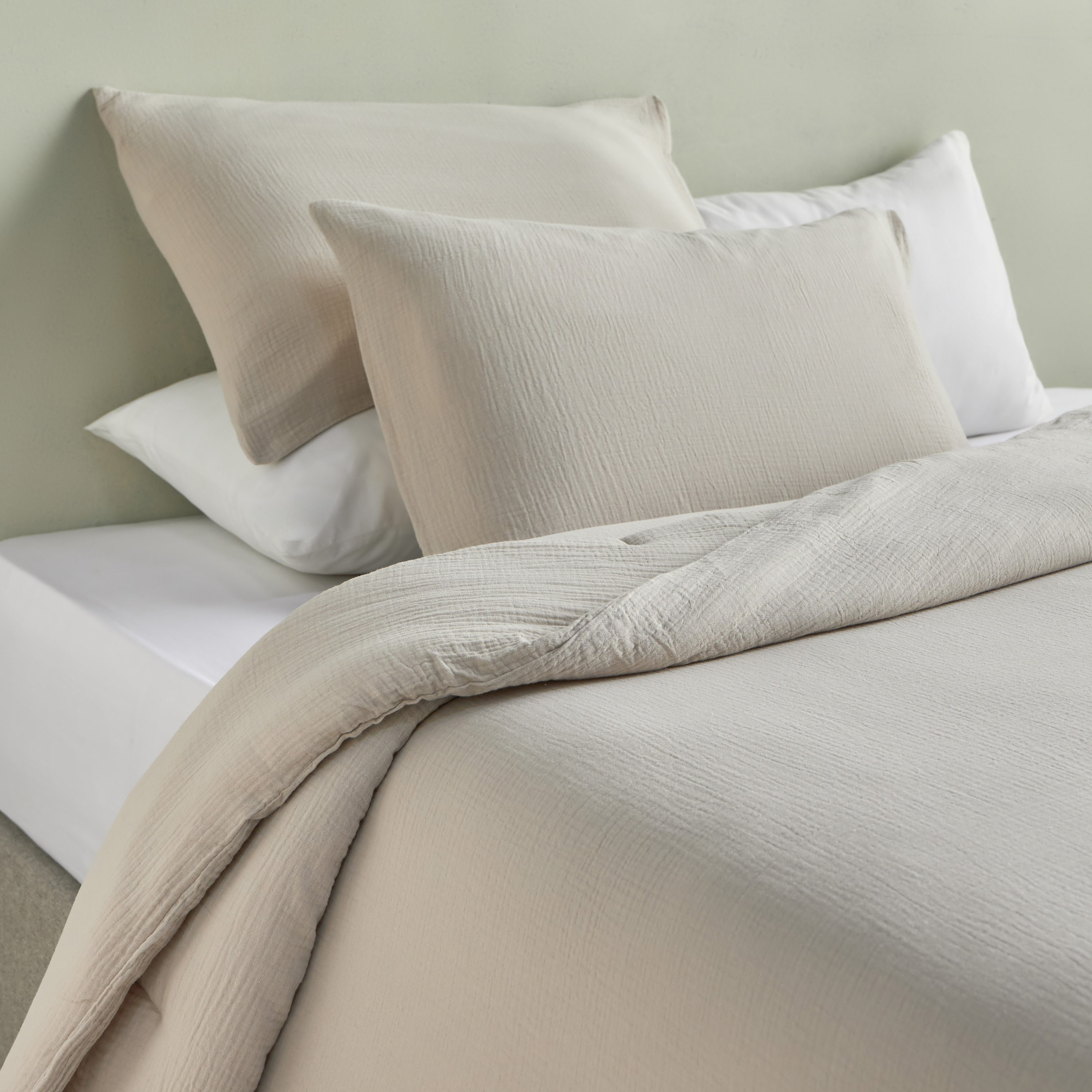 Airsoft Crinkled Muslin Summer 3-Piece Full Comforter Set - 160x200 cm-household-bedding-comfortersandbedspreads-comforters-image-1