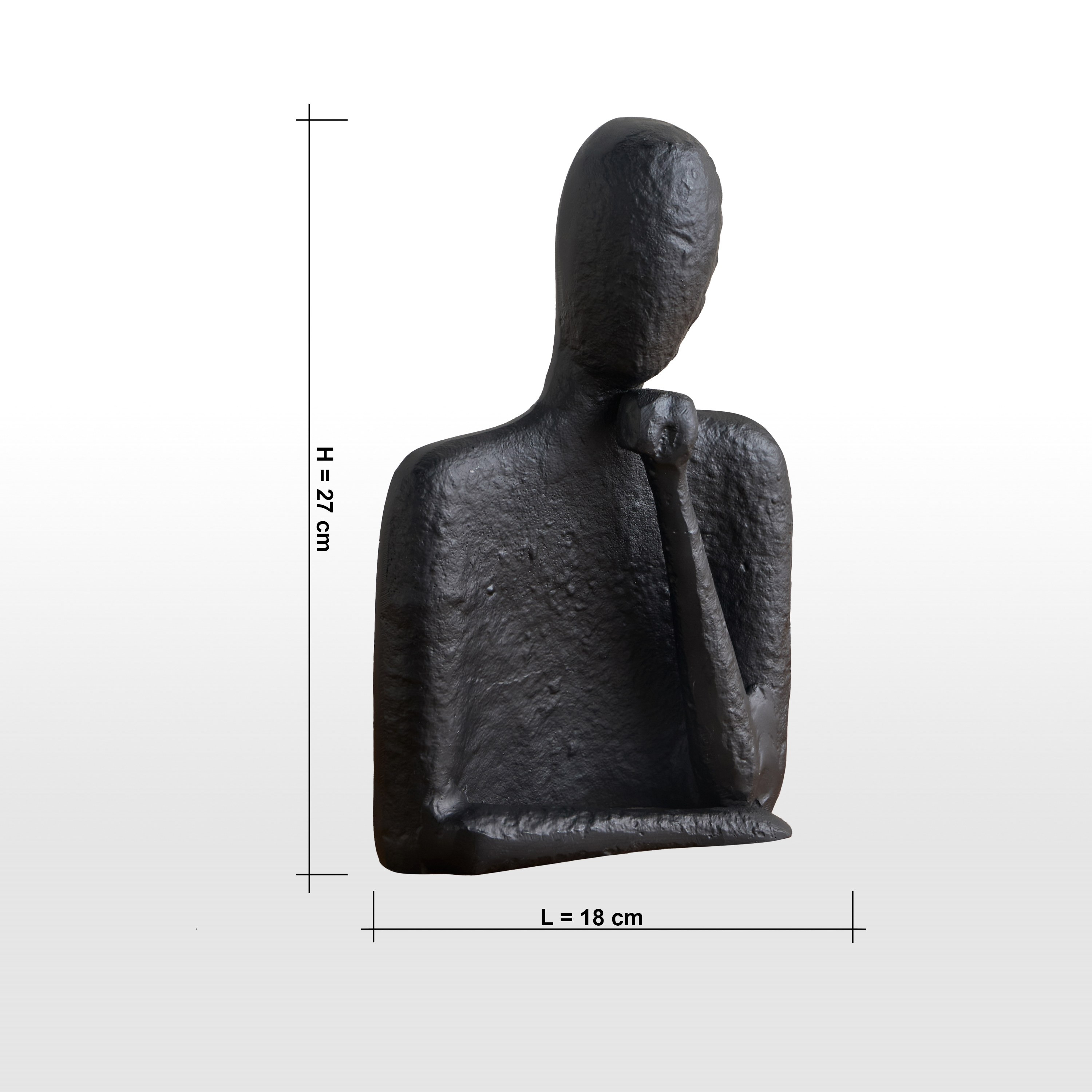 تمثال معدني بتصميم وجه رجل هادئ 27 سم - لوفت ناتا-household-decor-decorativeobjectsandsculptures-image-4
