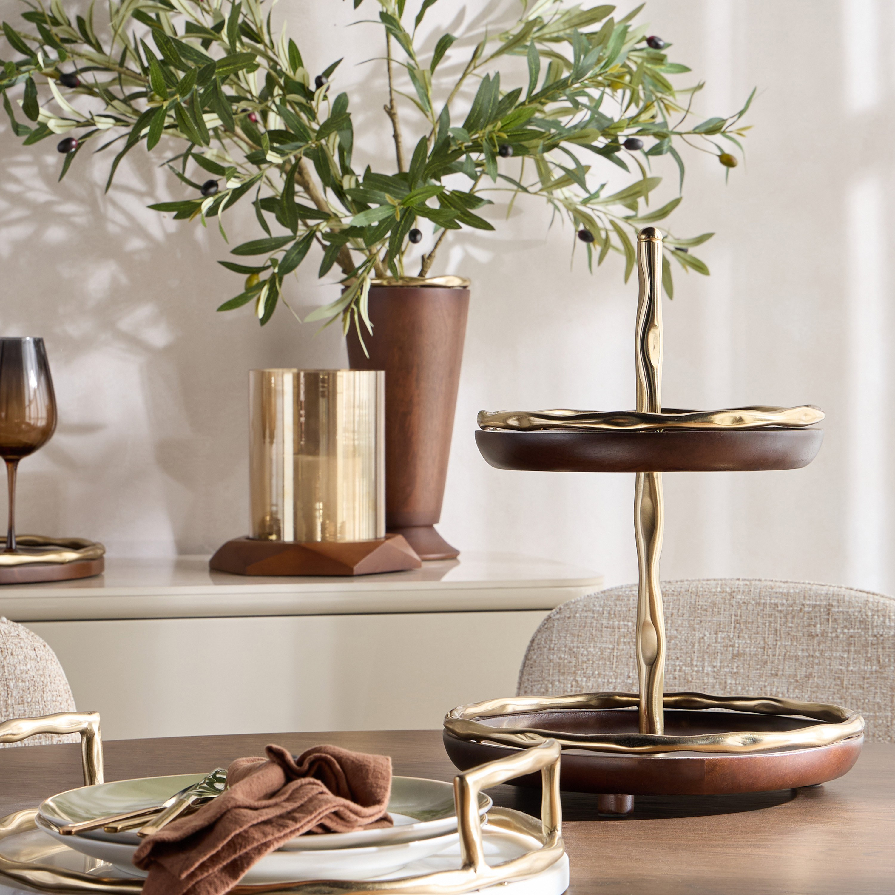 Opher 2-Tier Metal Decorative Server-household-decor-boxesandtrays-image-3
