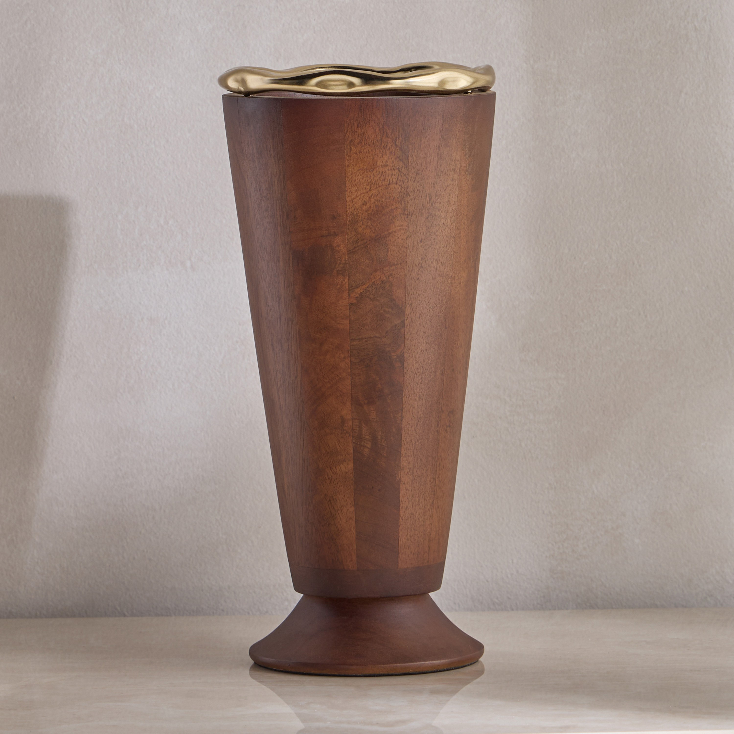مزهرية طاولة خشبية - أوفير - 32 سم-household-decor-vasesandbowls-image-1