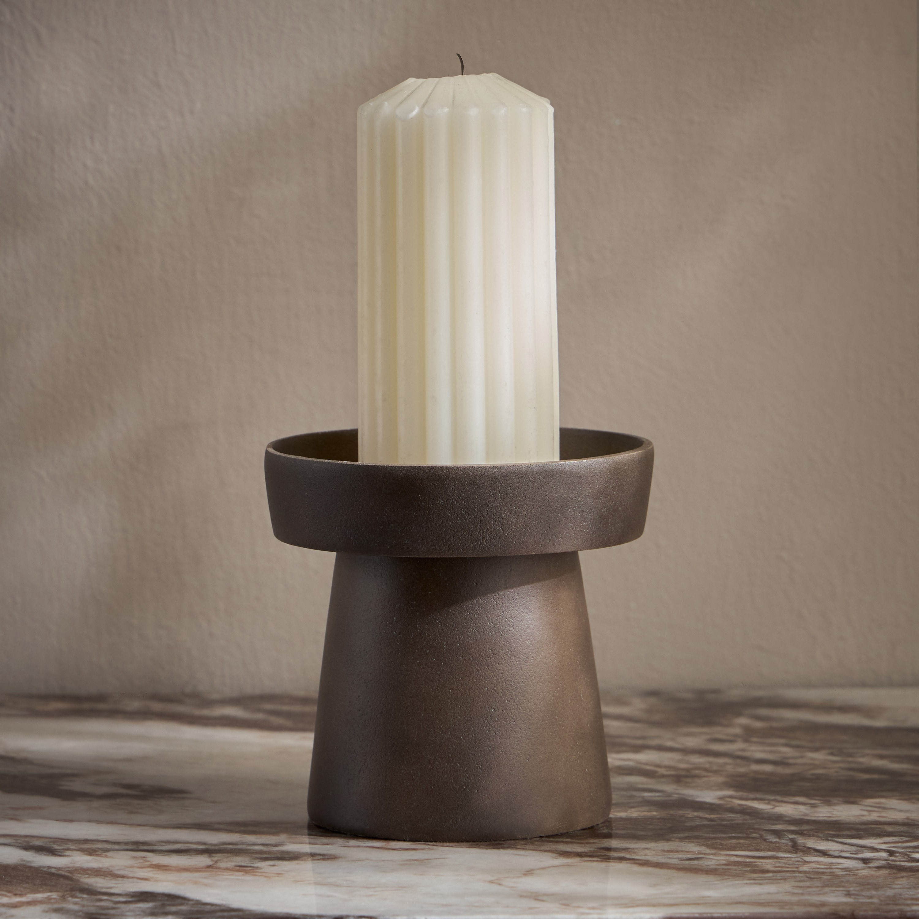 Sora Metal Pillar Candleholder - 13 cm-household-decor-candleholdersandlanterns-image-1