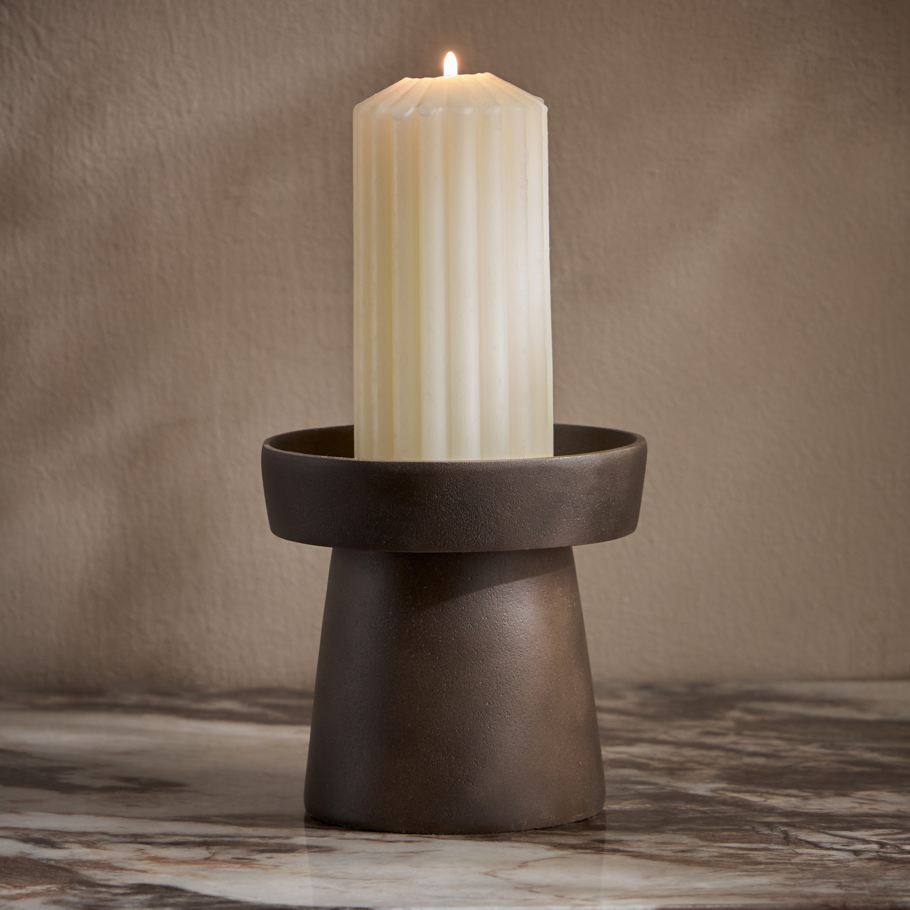 Sora Metal Pillar Candleholder - 13 cm-household-decor-candleholdersandlanterns-image-2