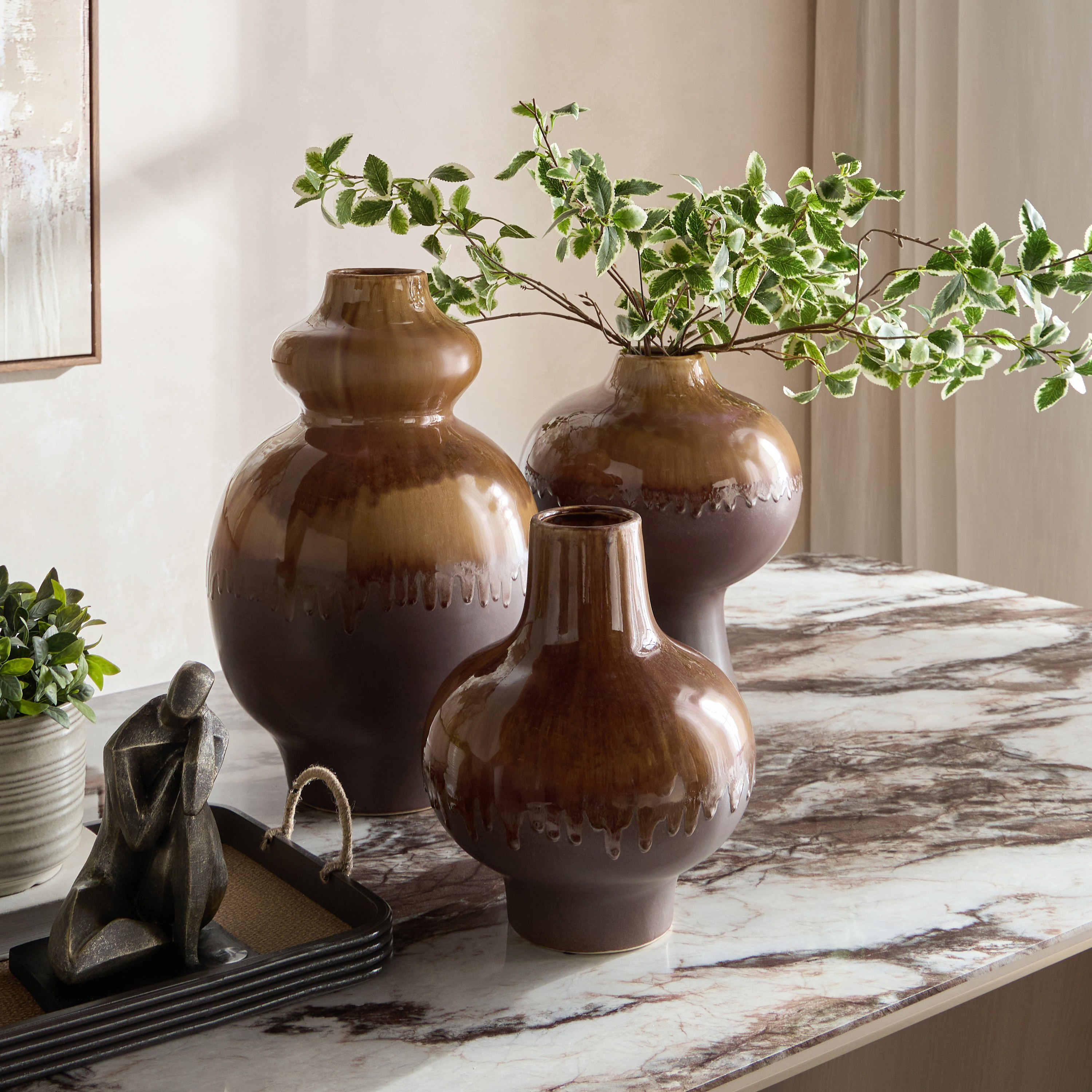 Sora Loft Elie Ceramic Vase - 30 cm-household-decor-vasesandbowls-image-4