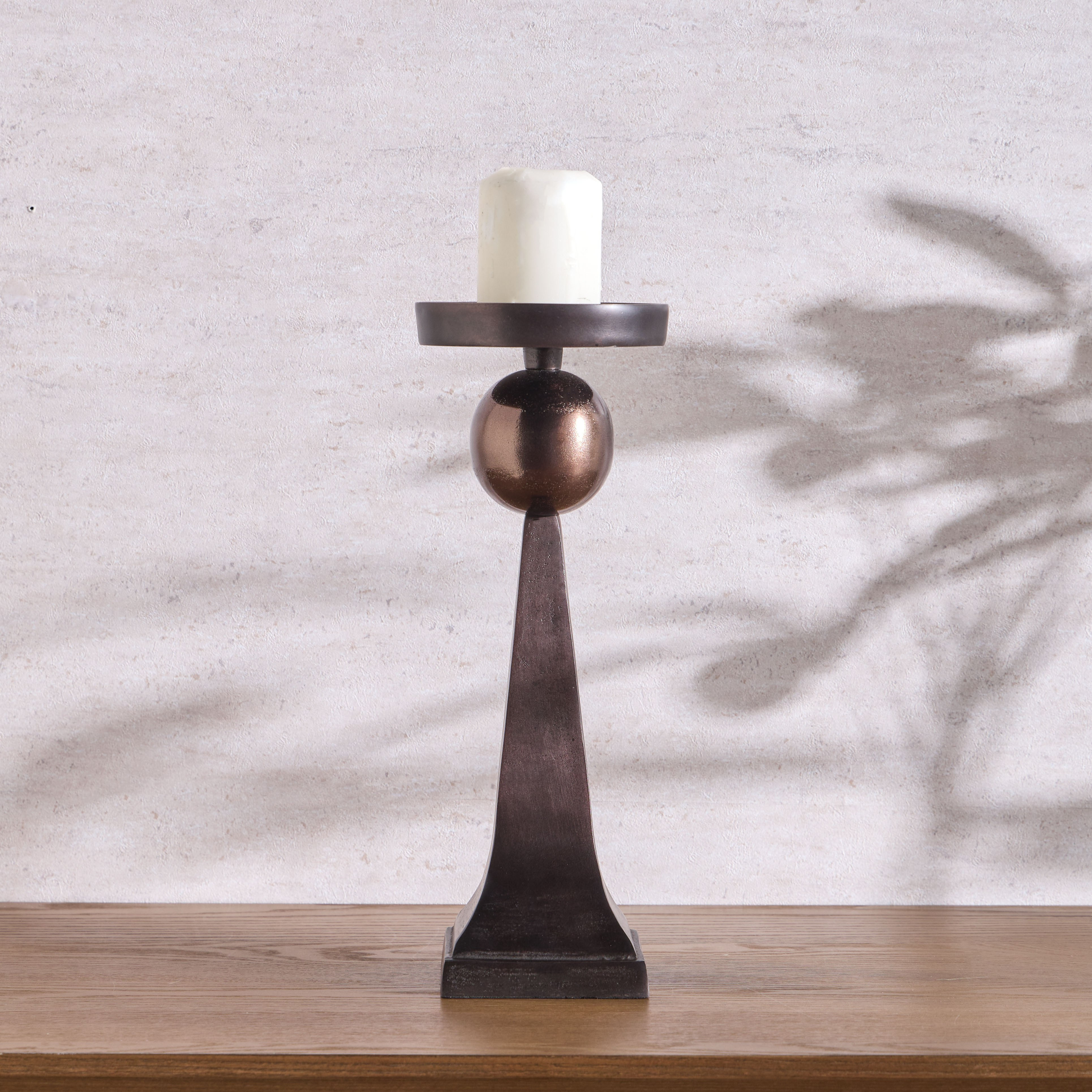 Opher Metal Pillar Candleholder - 37 cm-household-decor-candleholdersandlanterns-image-1