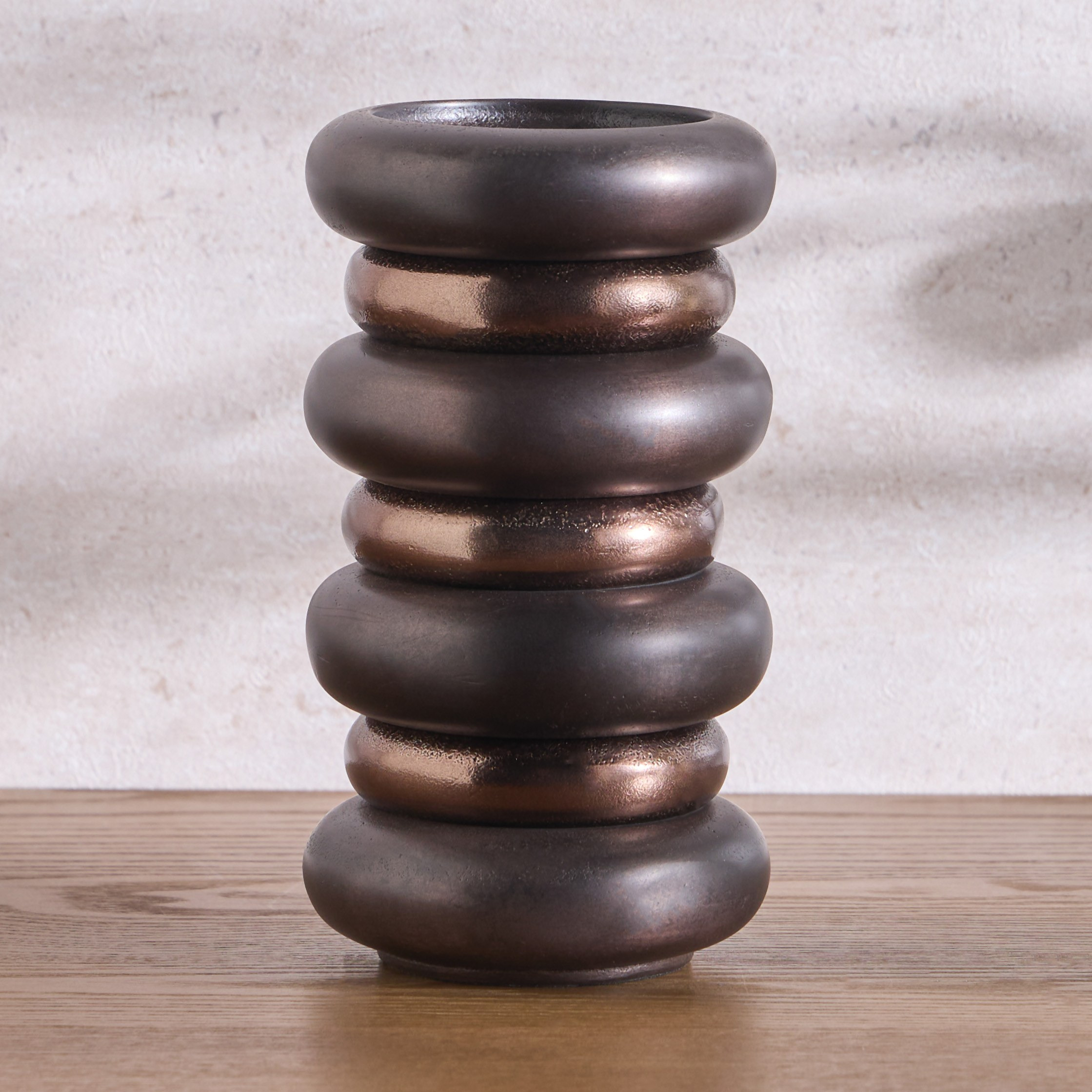 Opher Rings Metal Pillar Candleholder - 23 cm-household-decor-candleholdersandlanterns-image-3