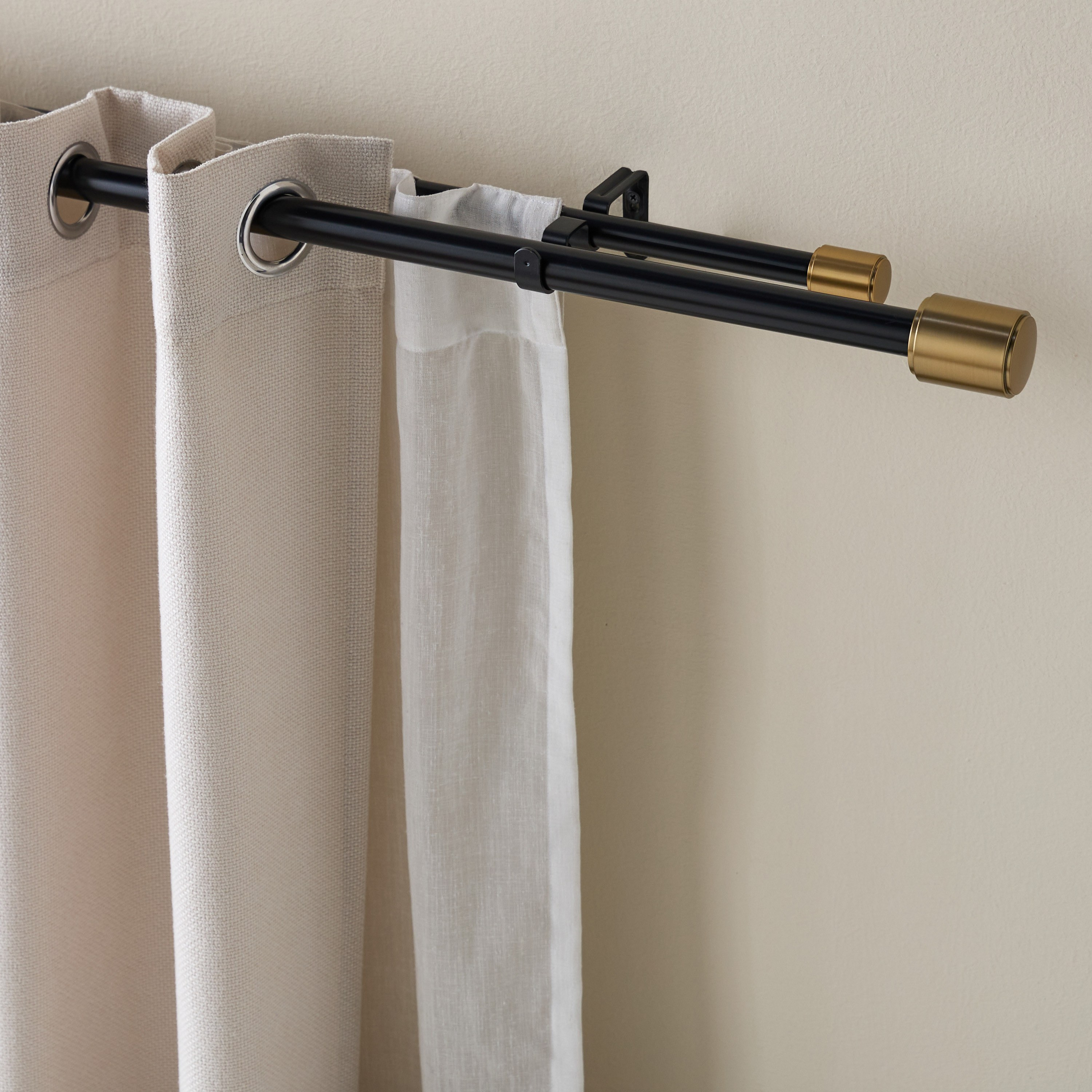 Moda Luxe Extendable Double Curtain Rod - 107-305 cm-household-windows-curtainrodsandaccessories-curtainrods-image-1