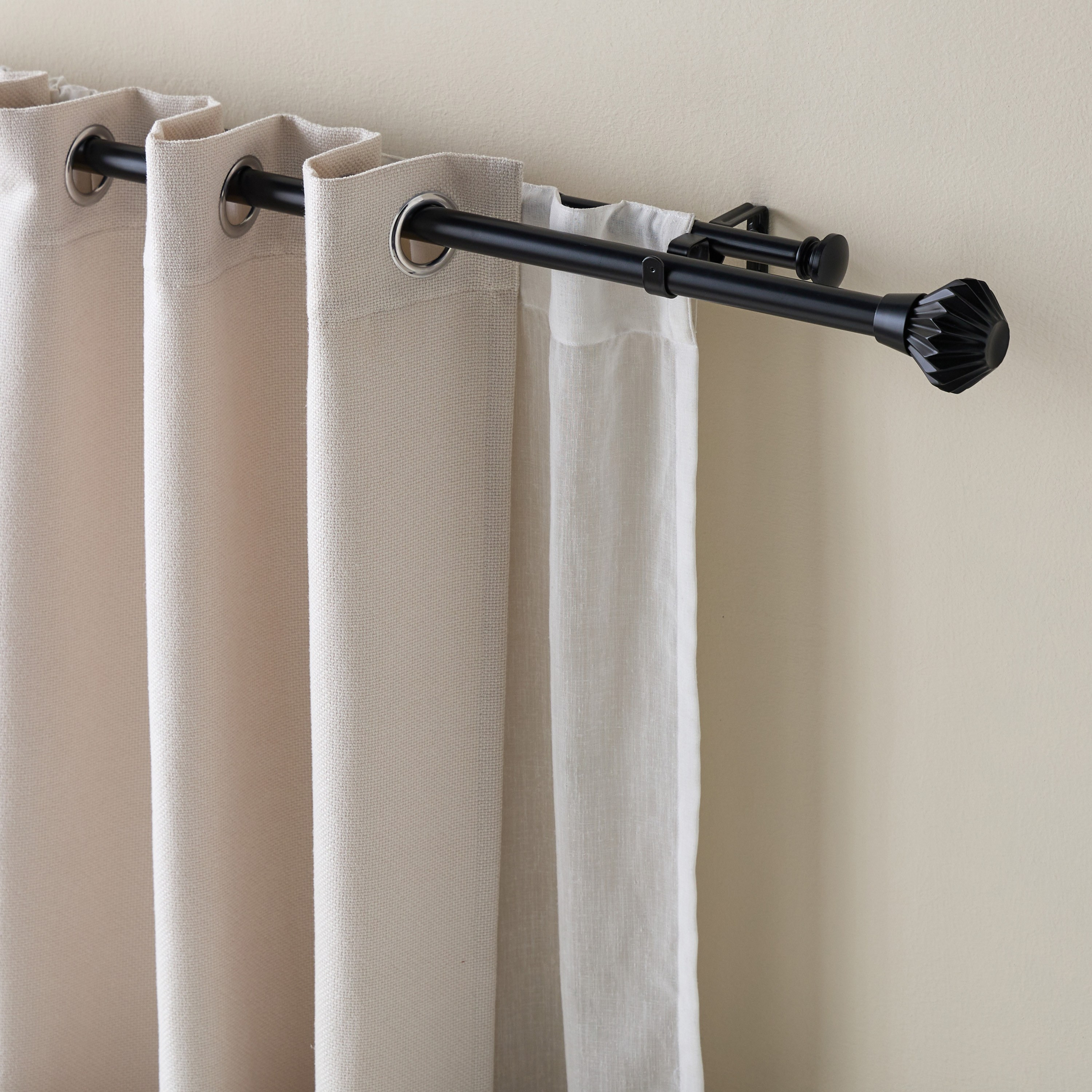 عمود ستارة مزدوج قابل للتمديد - عايدة - 107-305 سم-household-windows-curtainrodsandaccessories-curtainrods-image-1