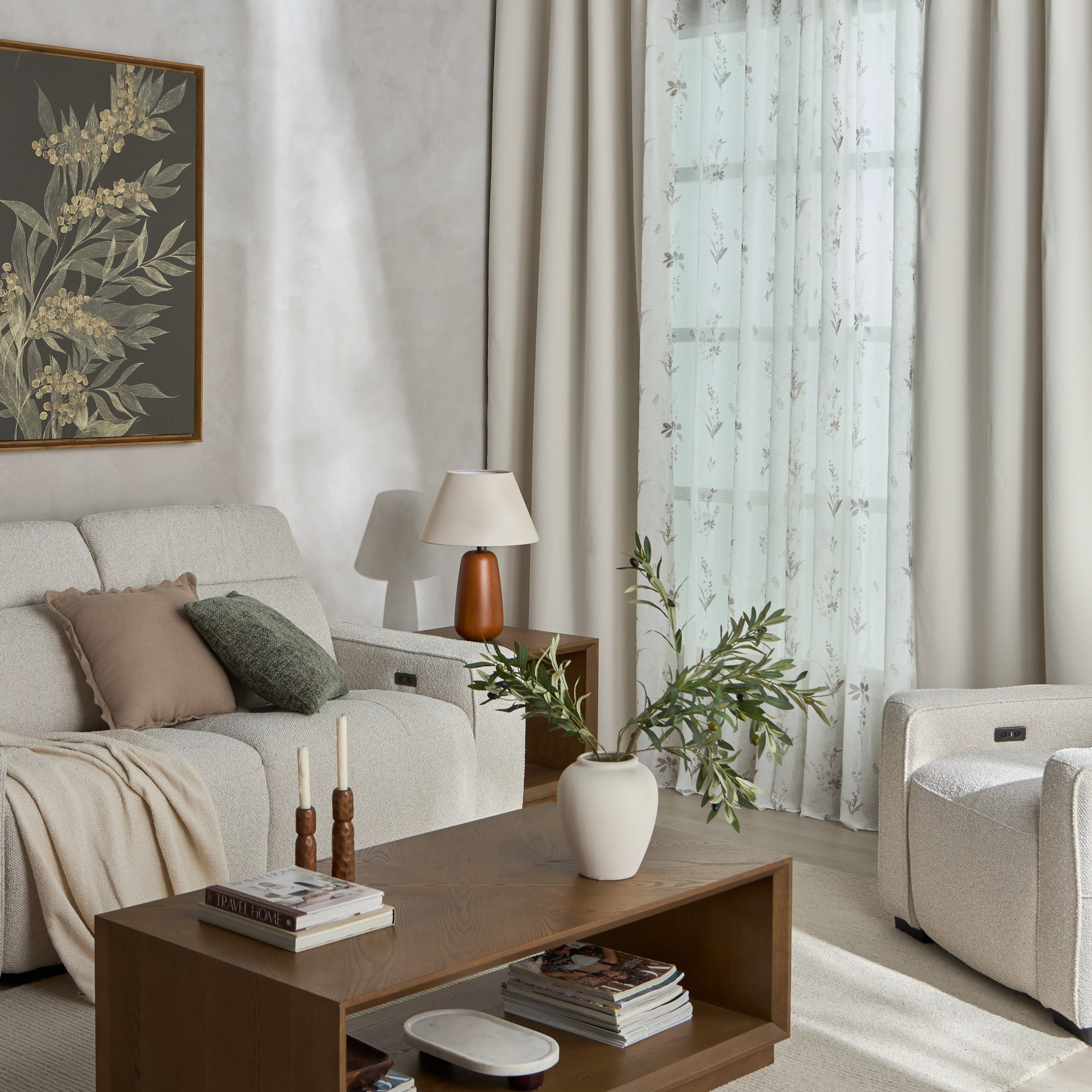 طقم ستائر شفافة من قطعتين - سيلفيا - 135×240 سم-household-windows-curtains-image-5