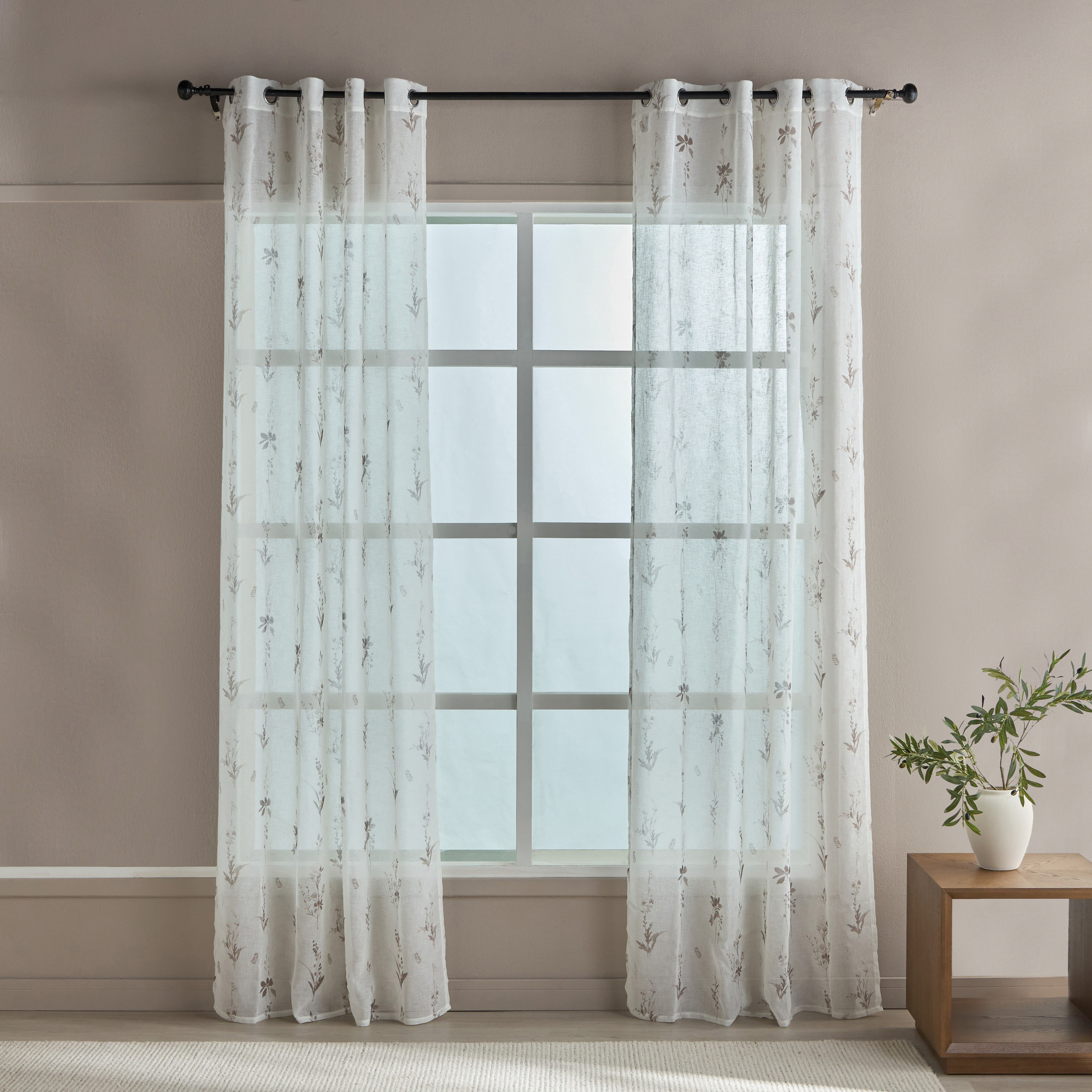 Sylvia 2-Piece Sheer Curtain Set - 135x300 cm-household-windows-curtains-image-1