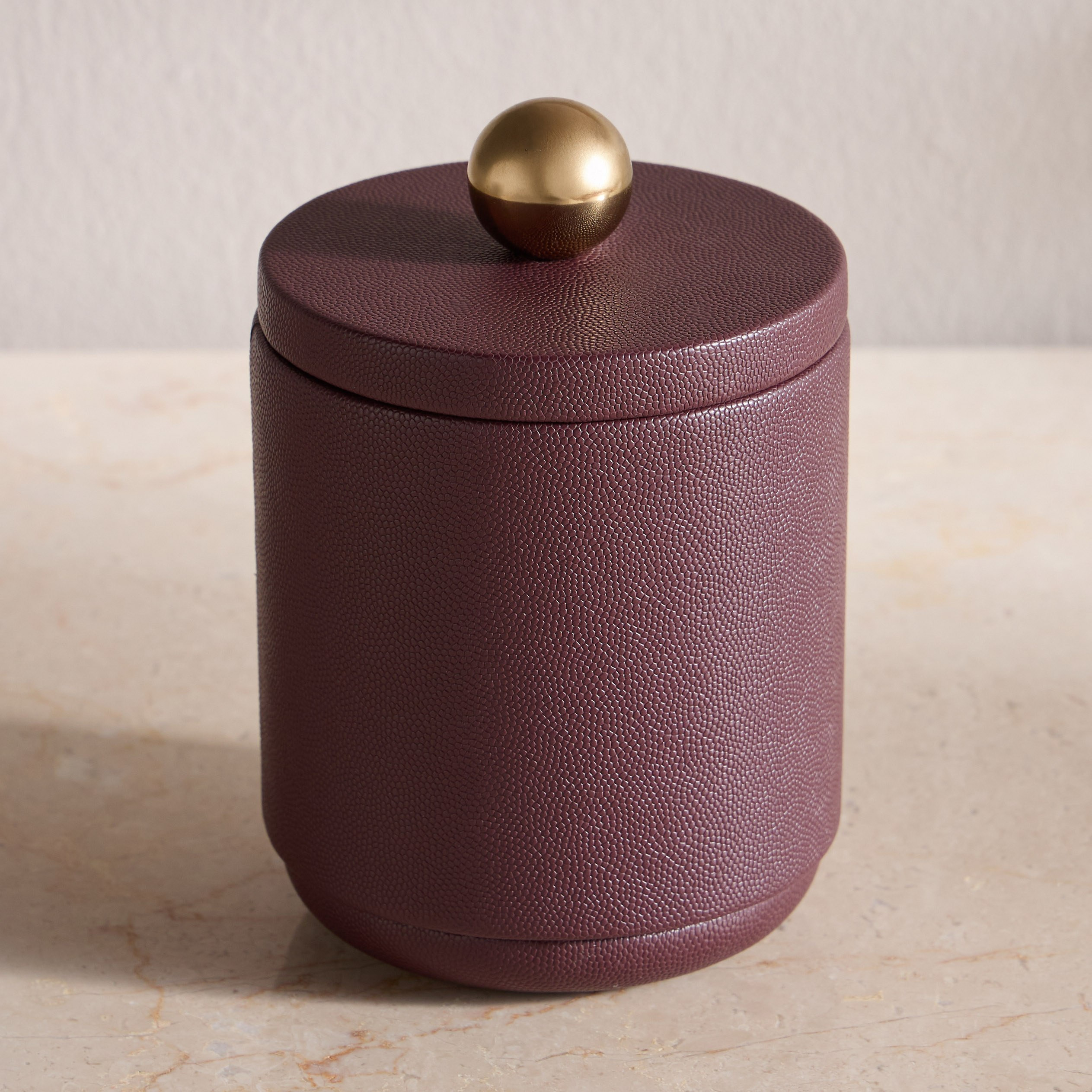 Opher Lizo Faux Leather Decorative Box - 10 cm-household-decor-boxesandtrays-image-1