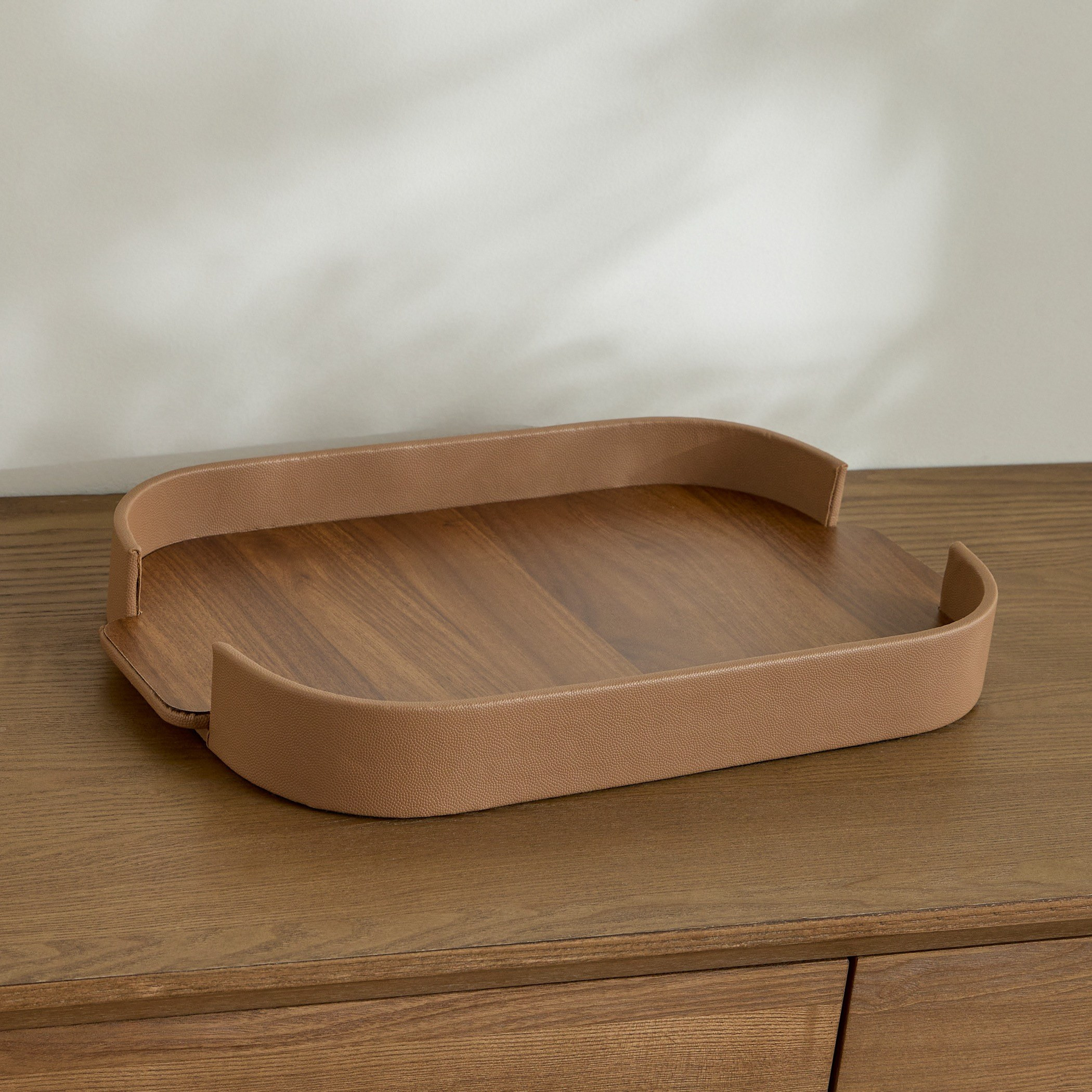 Loft Sophia Faux Leather Decorative Tray - 43 cm