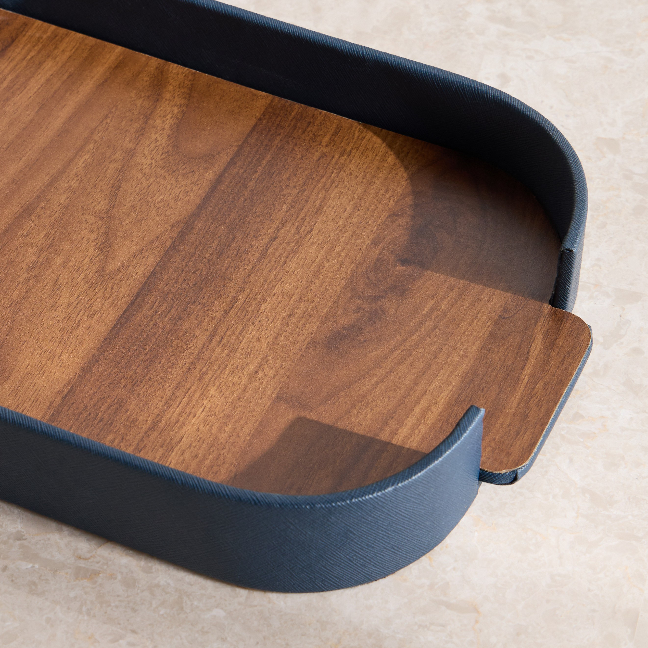 Sora Loft Faux Leather Decorative Tray - 43 cm-household-decor-boxesandtrays-image-2