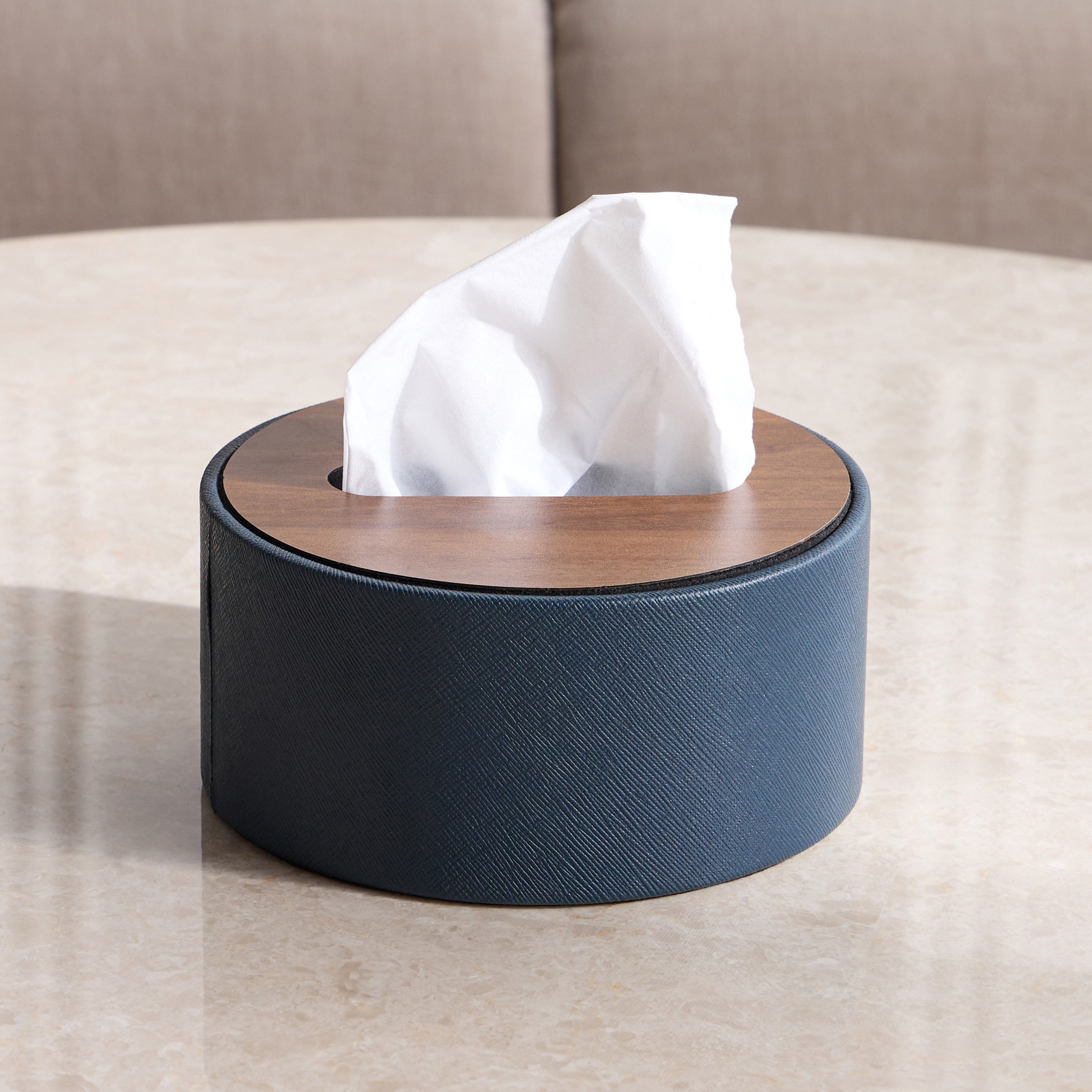 علبة مناديل جلد صناعي لوفت - سورا - 16 سم-household-decor-boxesandtrays-image-1