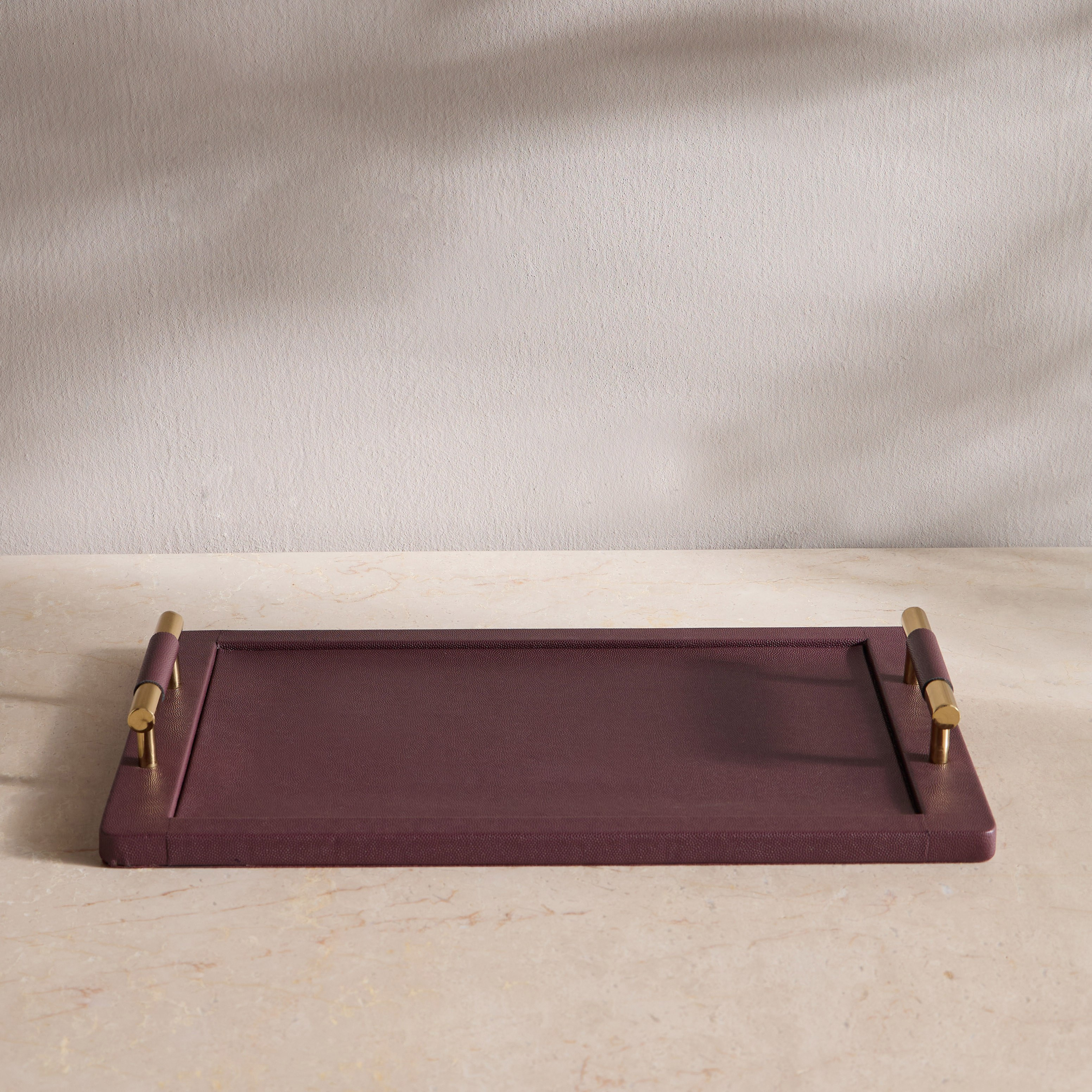 صينية ديكور جلد صناعي ليزو - أوفير - 43 سم-household-decor-boxesandtrays-image-3