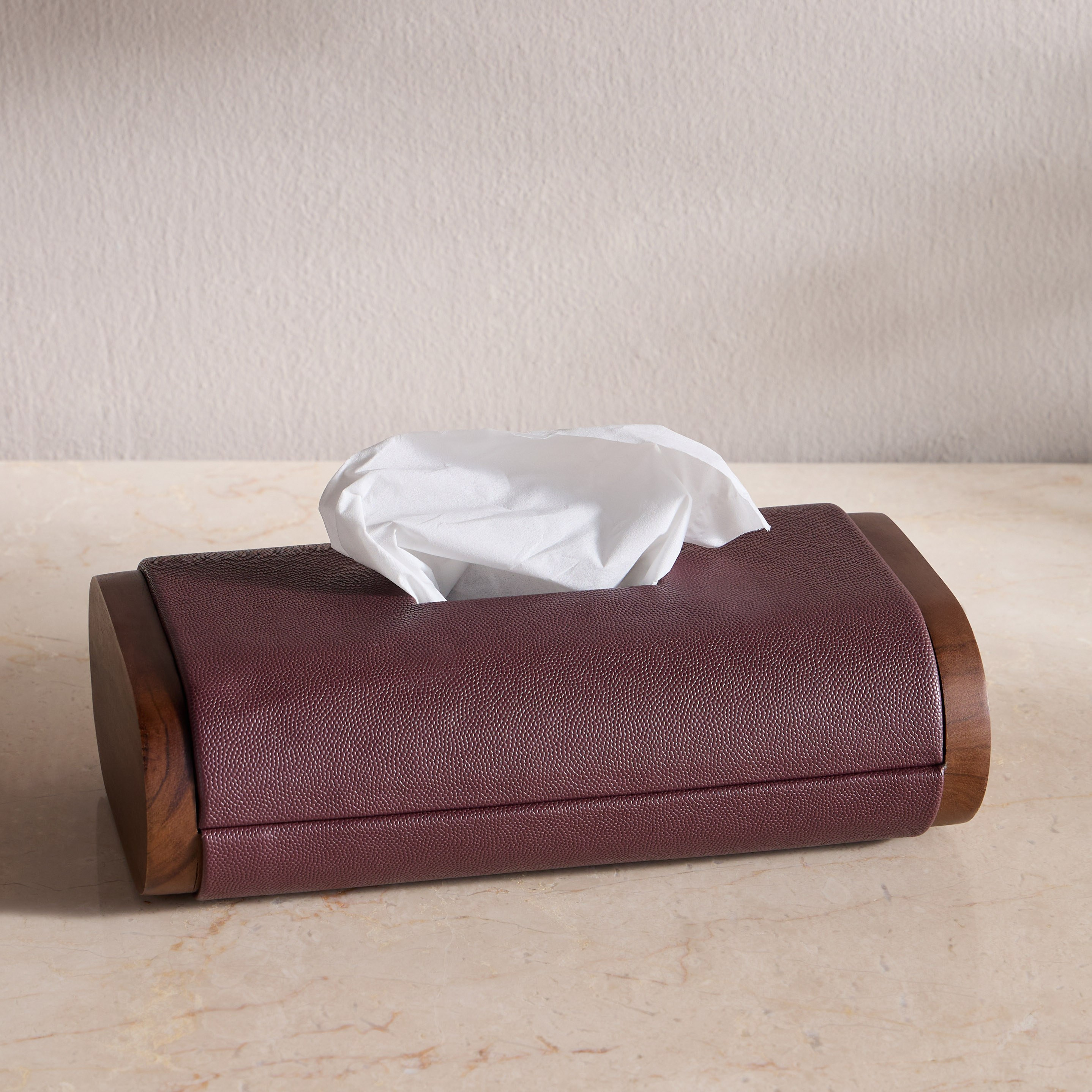 Ophira Luxe Faux Leather Tissue Box - 25 cm