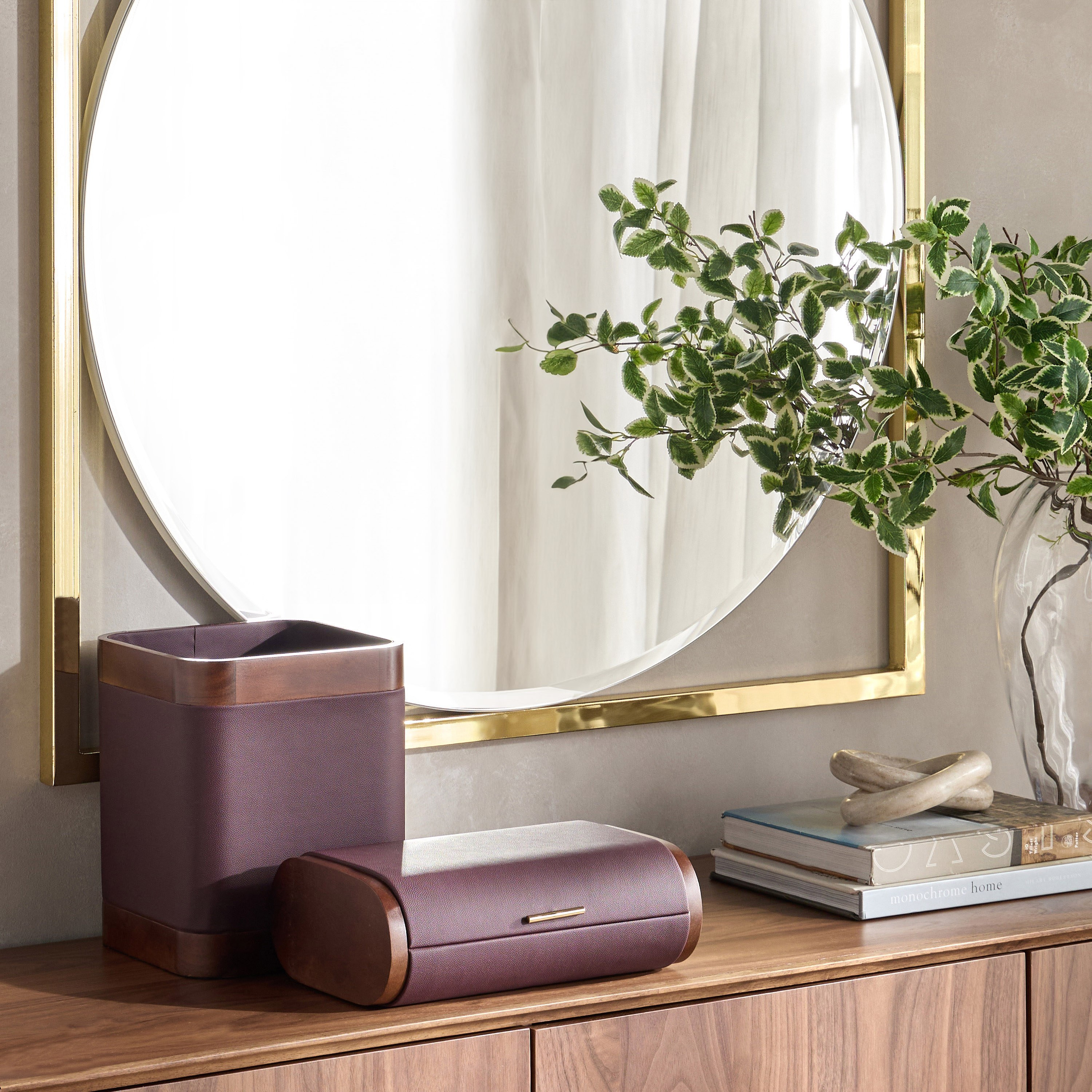 Ophira Luxe Faux Leather Decorative Bin - 20 cm-household-decor-boxesandtrays-image-3