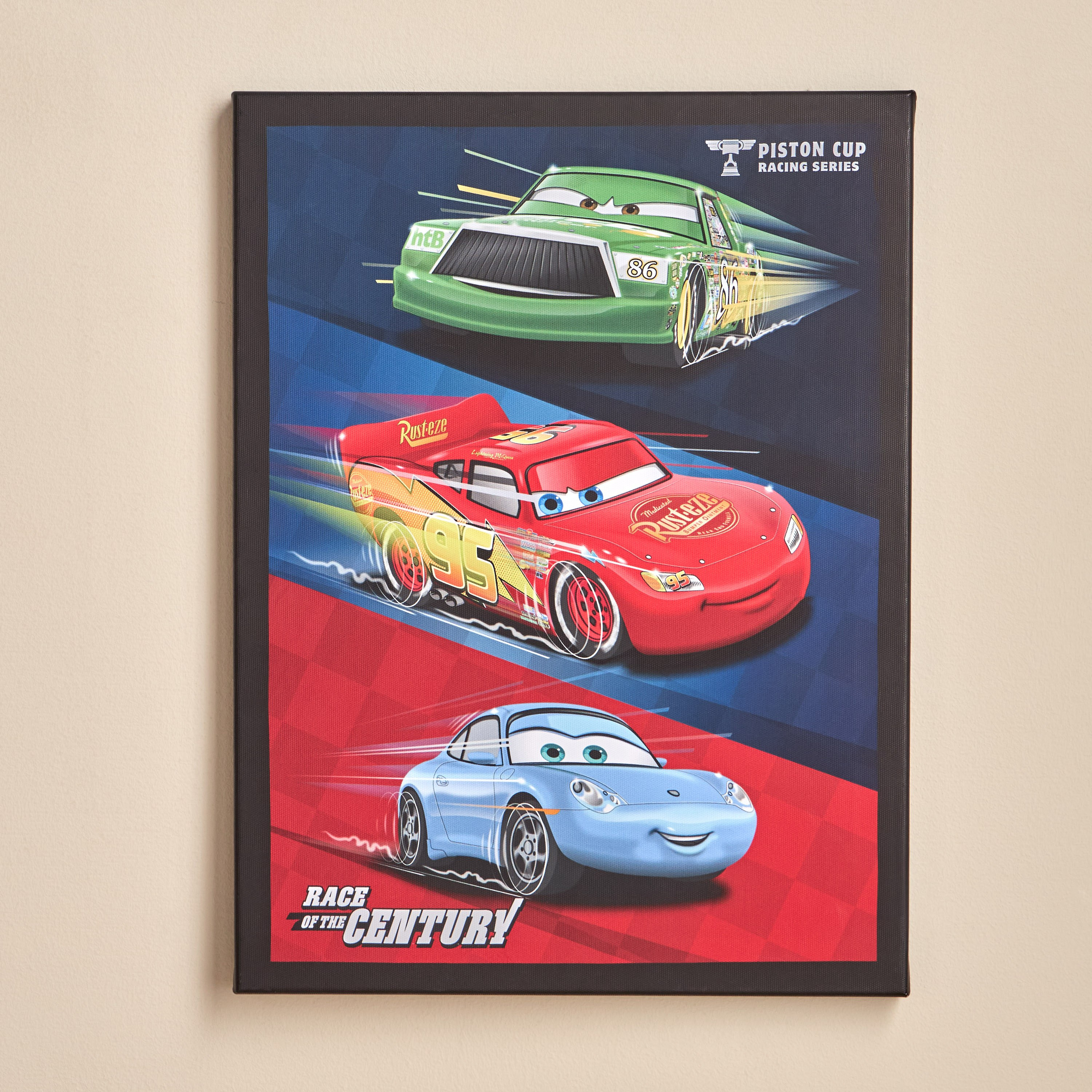 Disney Cars Built 4 Speed Race of the Century Canvas Wall Art - 30x40 cm-babyandkids-decorandlighting-decor-wallart-image-1