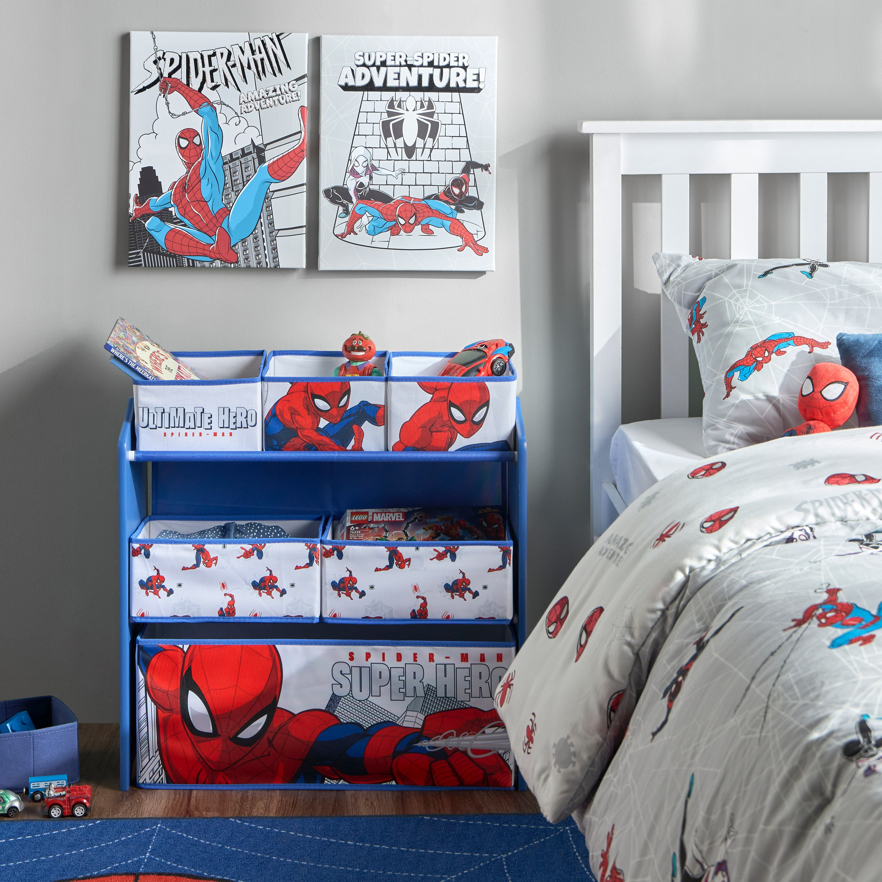 زينة حائط كانفاس غير مؤطرة بتصميم سبايدرمان تتوهج في الظلام - 30×40 سم-kids-decorandlighting-decor-walldecor-image-3
