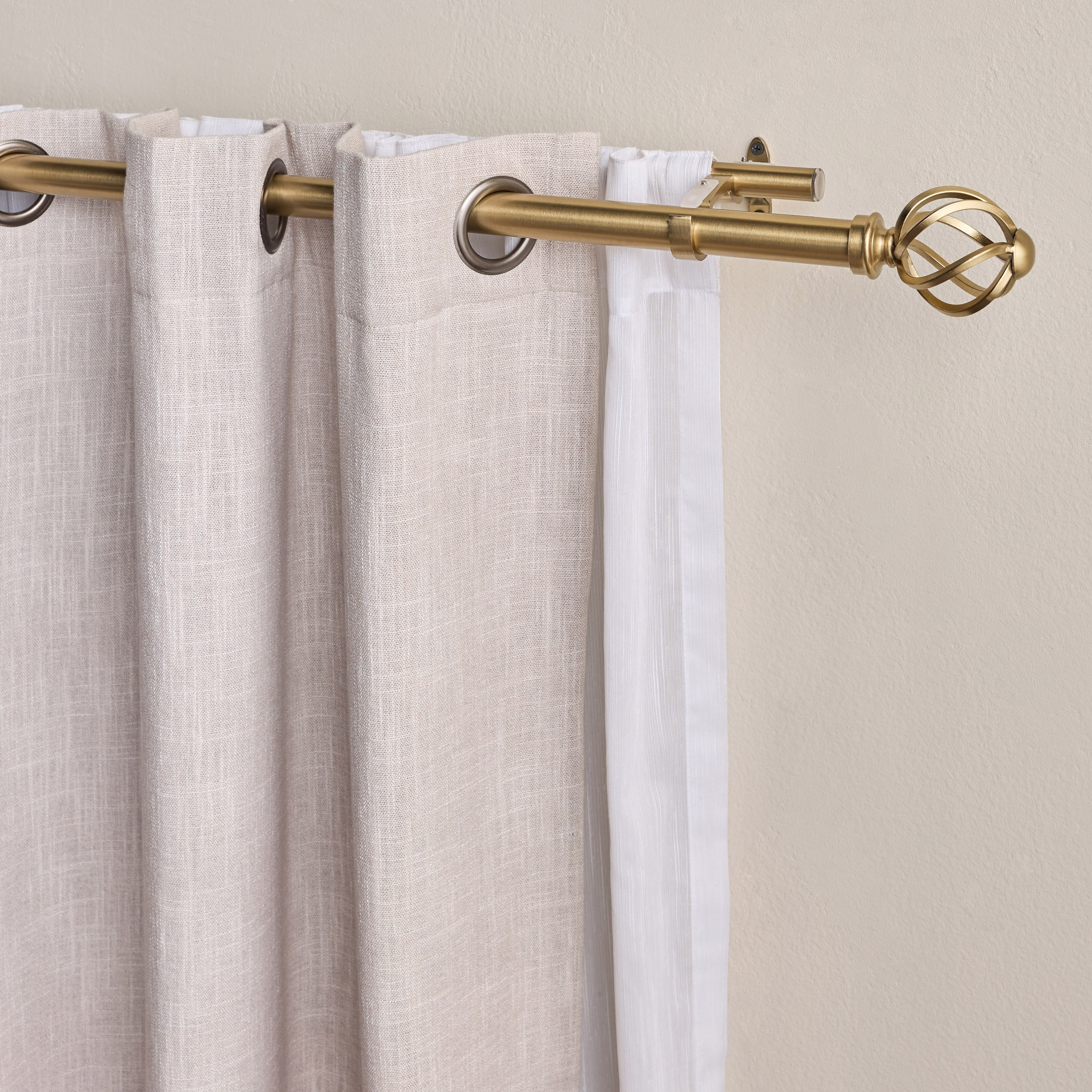 قضبان ستارة مزدوج قابل للتمدد بتصميم كروي - وايفي - 110-320 سم-household-windows-curtainrodsandaccessories-curtainrods-image-1