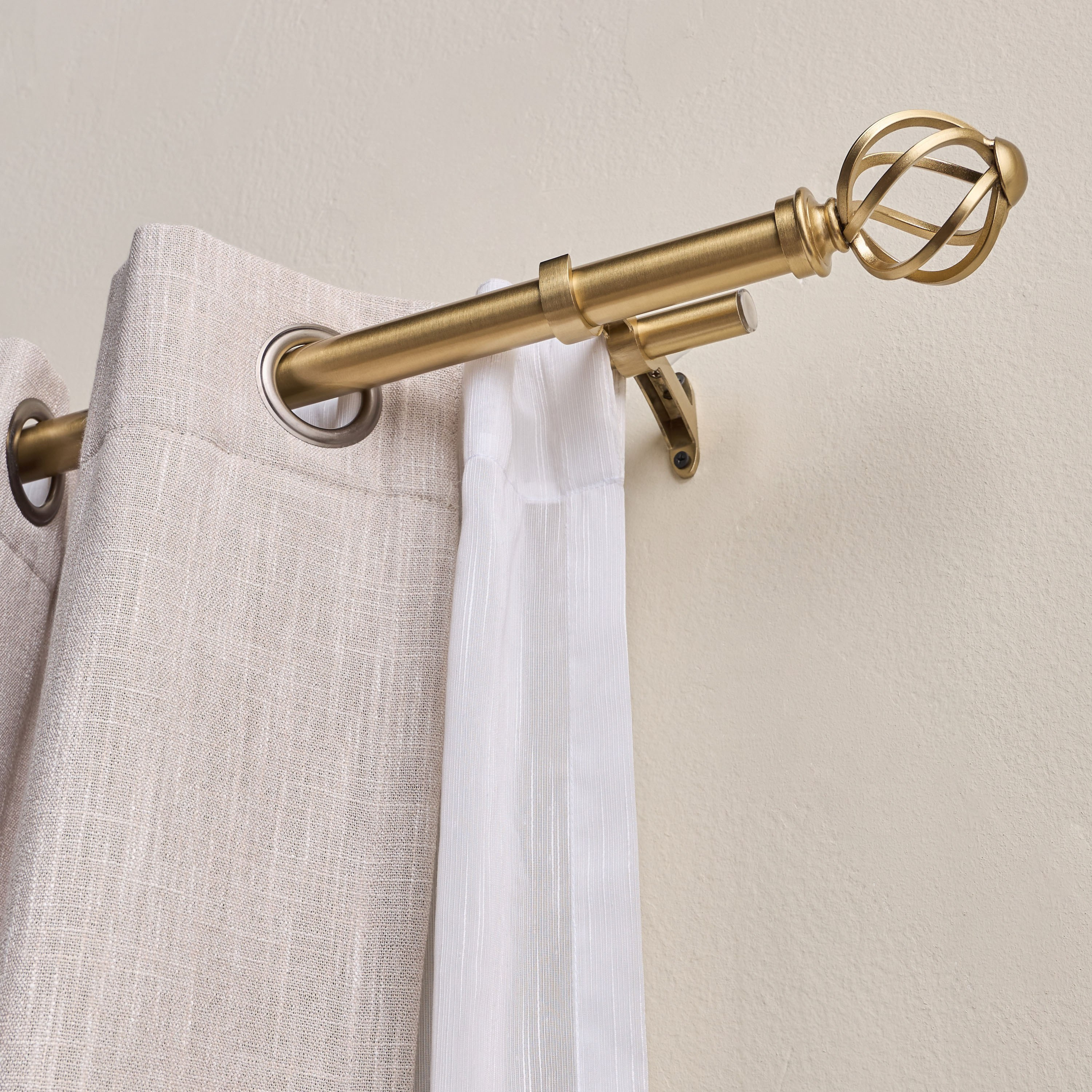 قضبان ستارة مزدوج قابل للتمدد بتصميم كروي - وايفي - 110-320 سم-household-windows-curtainrodsandaccessories-curtainrods-image-2