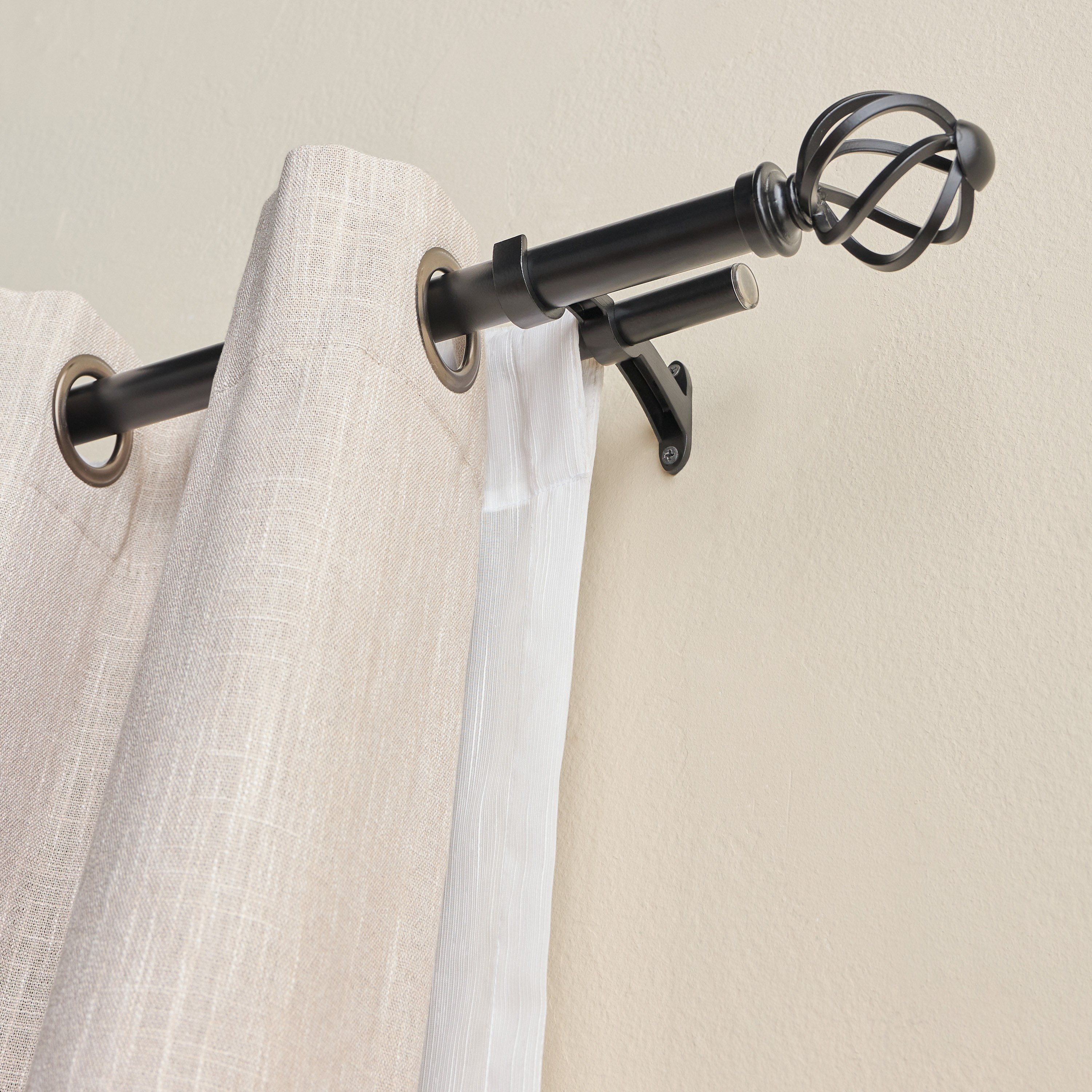 عمود ستائر مزدوج قابل للتمديد - ويفي - 110-320 سم-household-windows-curtainrodsandaccessories-curtainrods-image-2
