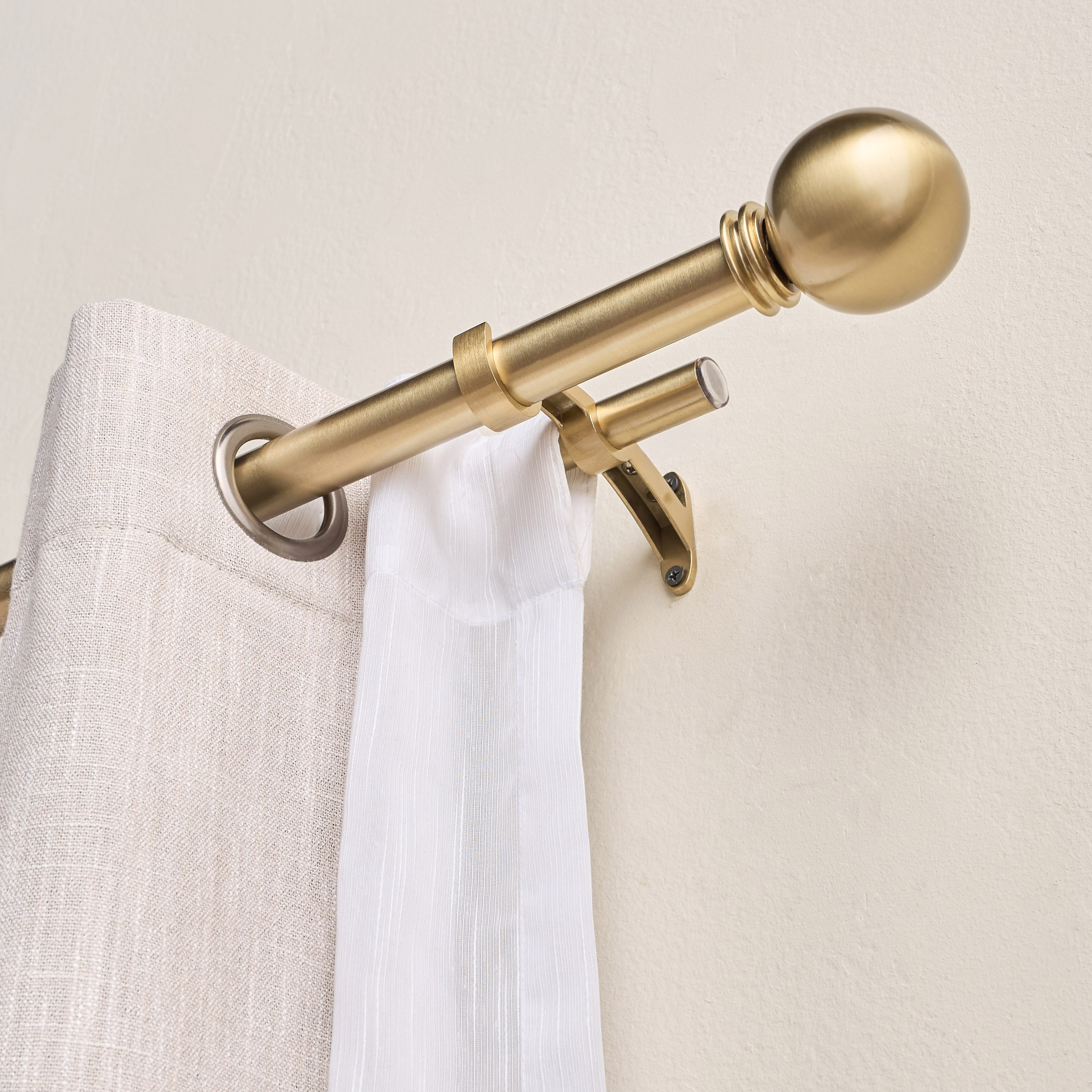 قضيب ستارة مزدوج قابل للتمديد بتصميم كرة - أونيكس - 10-320 سم-household-windows-curtainrodsandaccessories-curtainrods-image-2