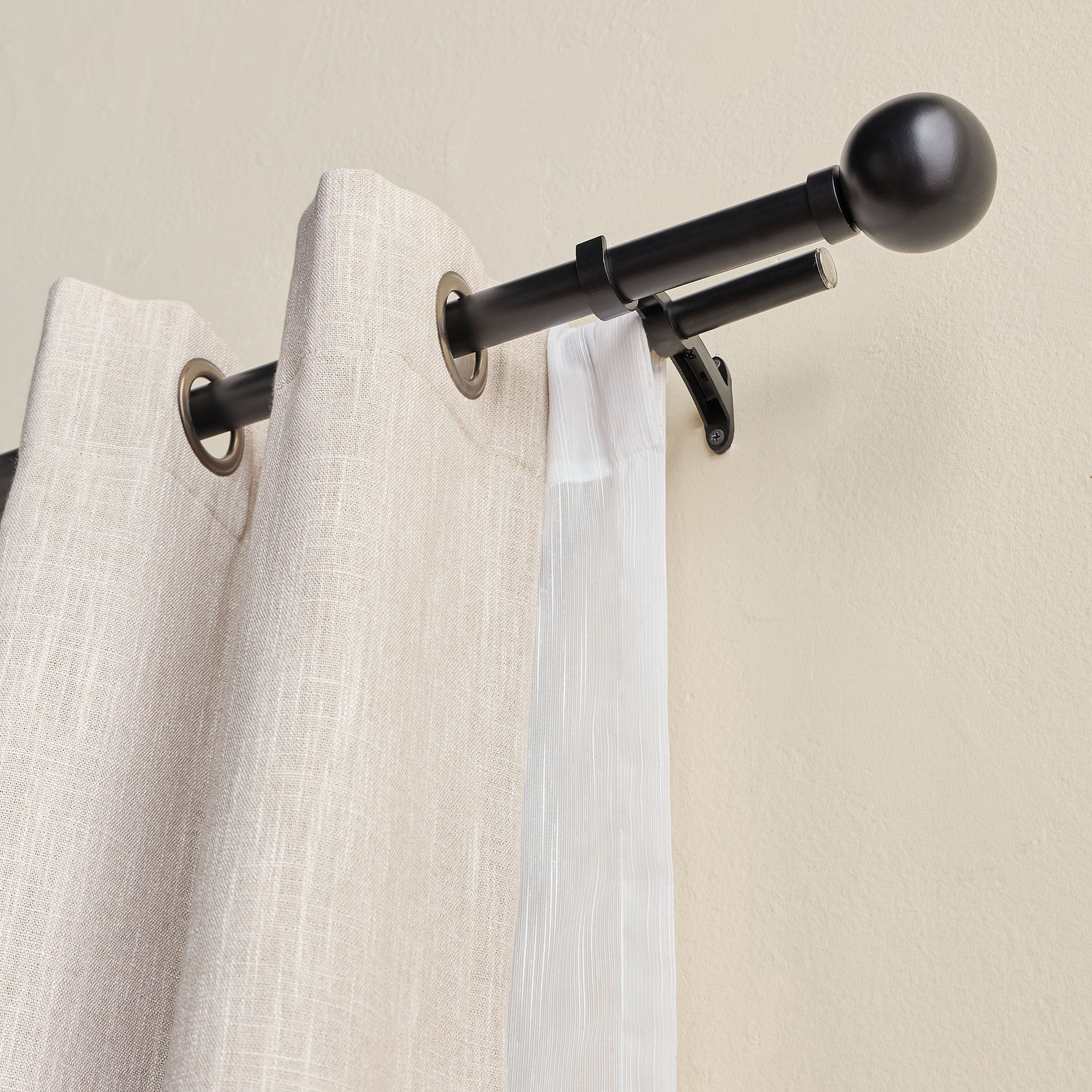 قضبان ستائر مزدوج وقابل للتمدد - أونيكس - 110-320 سم-household-windows-curtainrodsandaccessories-curtainrods-image-2
