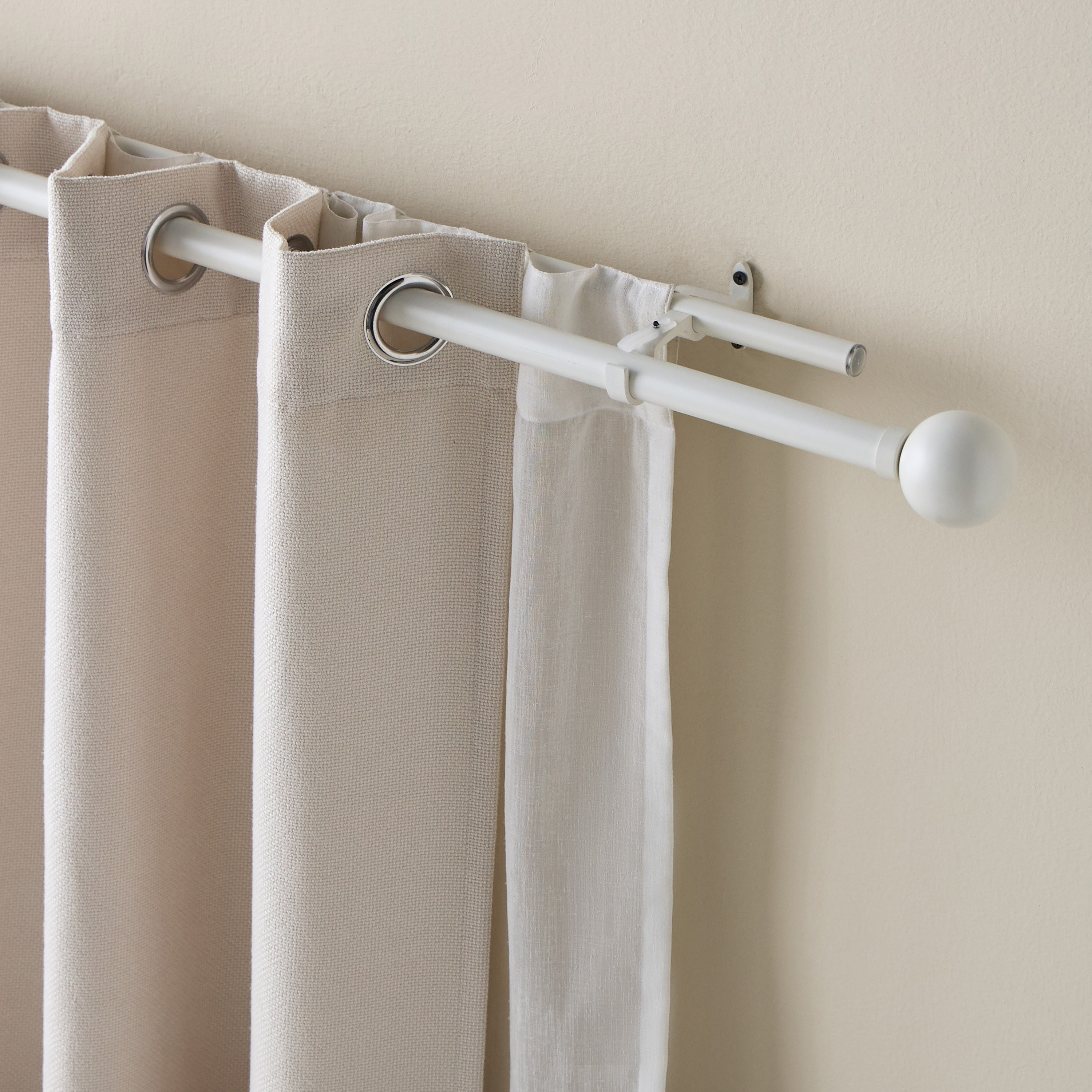 عمود ستارة مزدوج قابل للتمديد - أونكس - 110-320 سم-household-windows-curtainrodsandaccessories-curtainrods-image-1