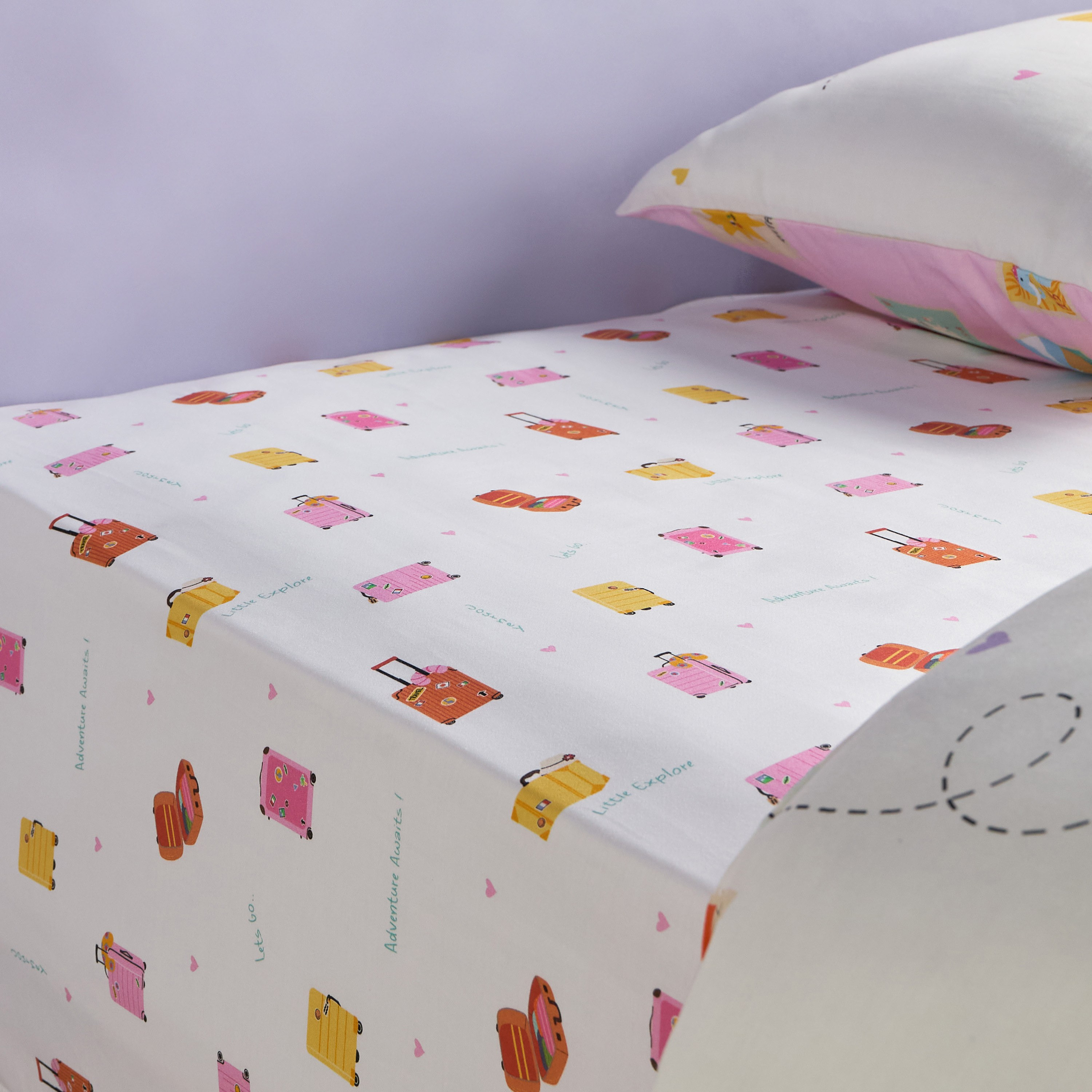 Wander Travel Cotton Printed 4-Piece Full Comforter and Sheet Set - 160x220 cm-babyandkids-beddingandwindows-bedding-comforters-image-6