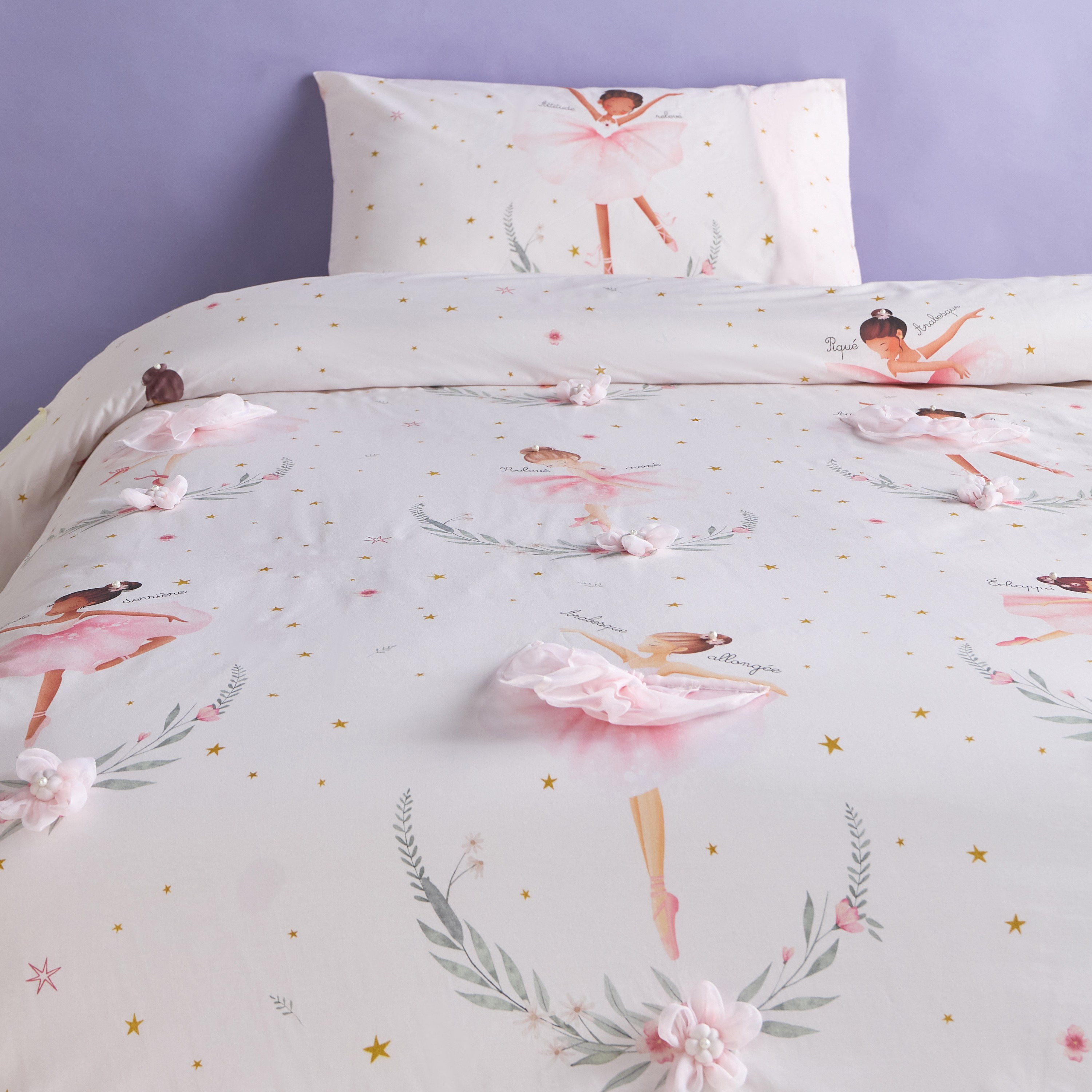 Etoile Cotton Sateen Ballerina Print 200 Thread Count 2-Piece Full Comforter Set - 160x220cm-babyandkids-beddingandwindows-bedding-comforters-image-2