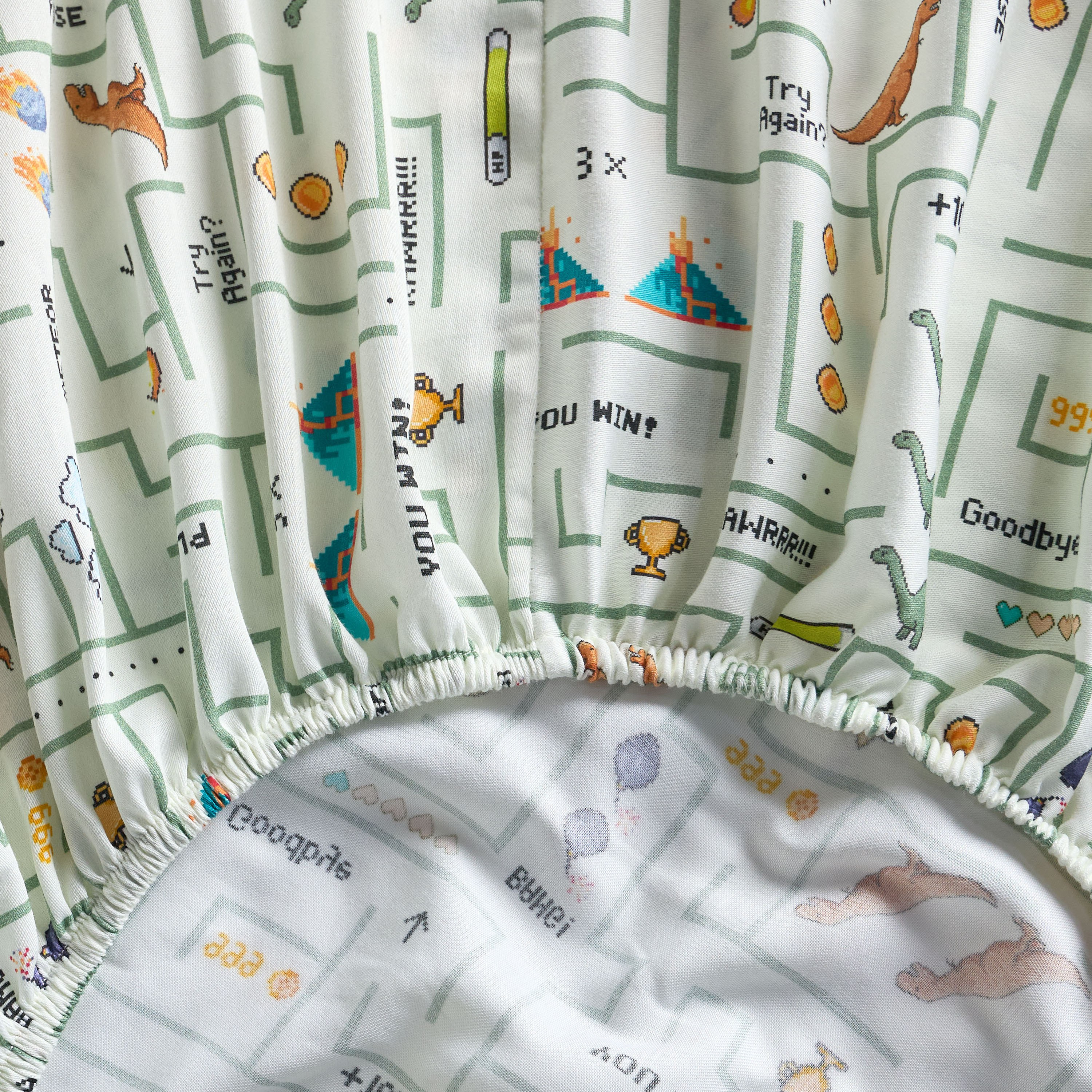 Ringo Pixel Dino Cotton Printed 4-Piece Full Comforter and Sheet Set - 160x220 cm-babyandkids-beddingandwindows-bedding-comforters-image-6